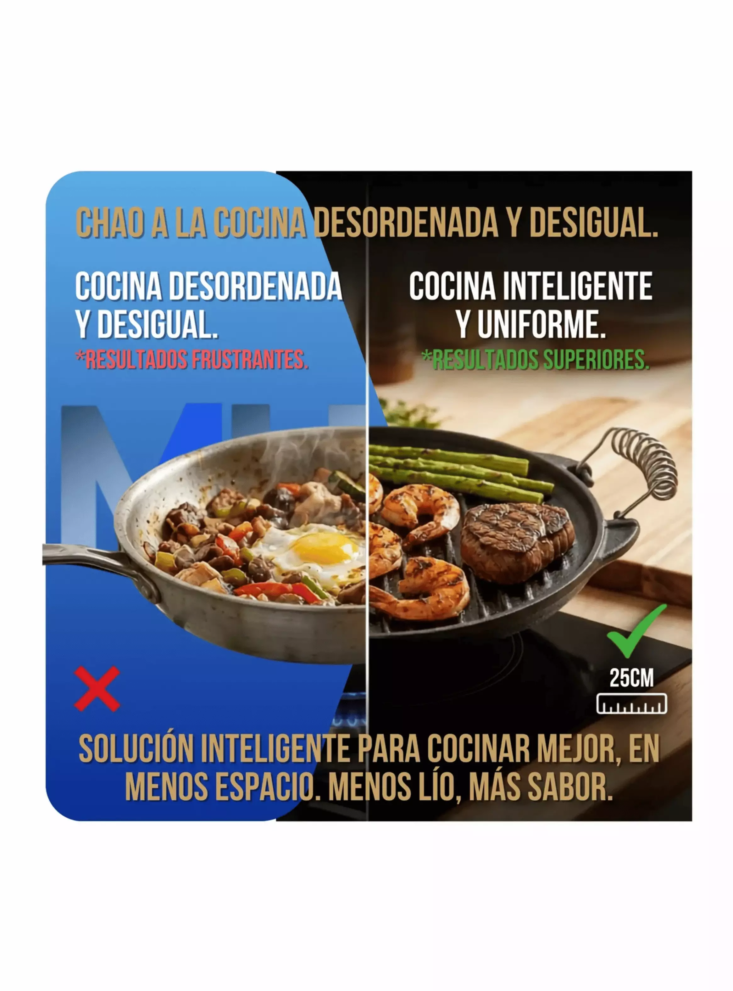 Plancha Churrasquera Reversible Fierro Fundido 25cm Asas-5