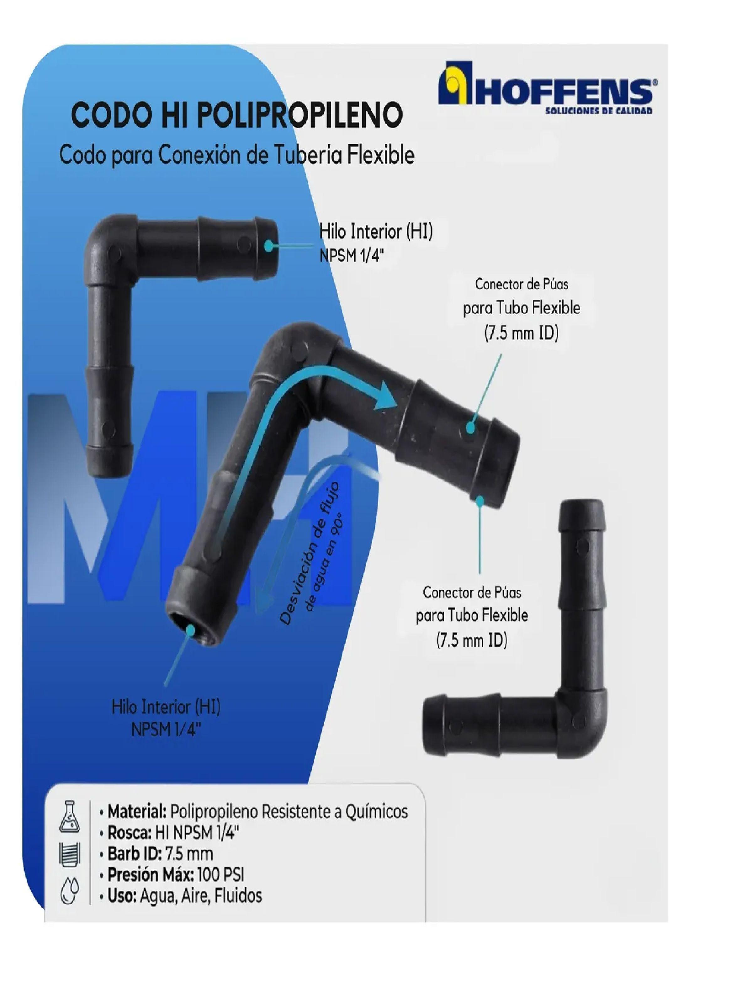 Pack 10 Codo Hi 1/2 Polipropileno Riego Jardín 90 Grados-2