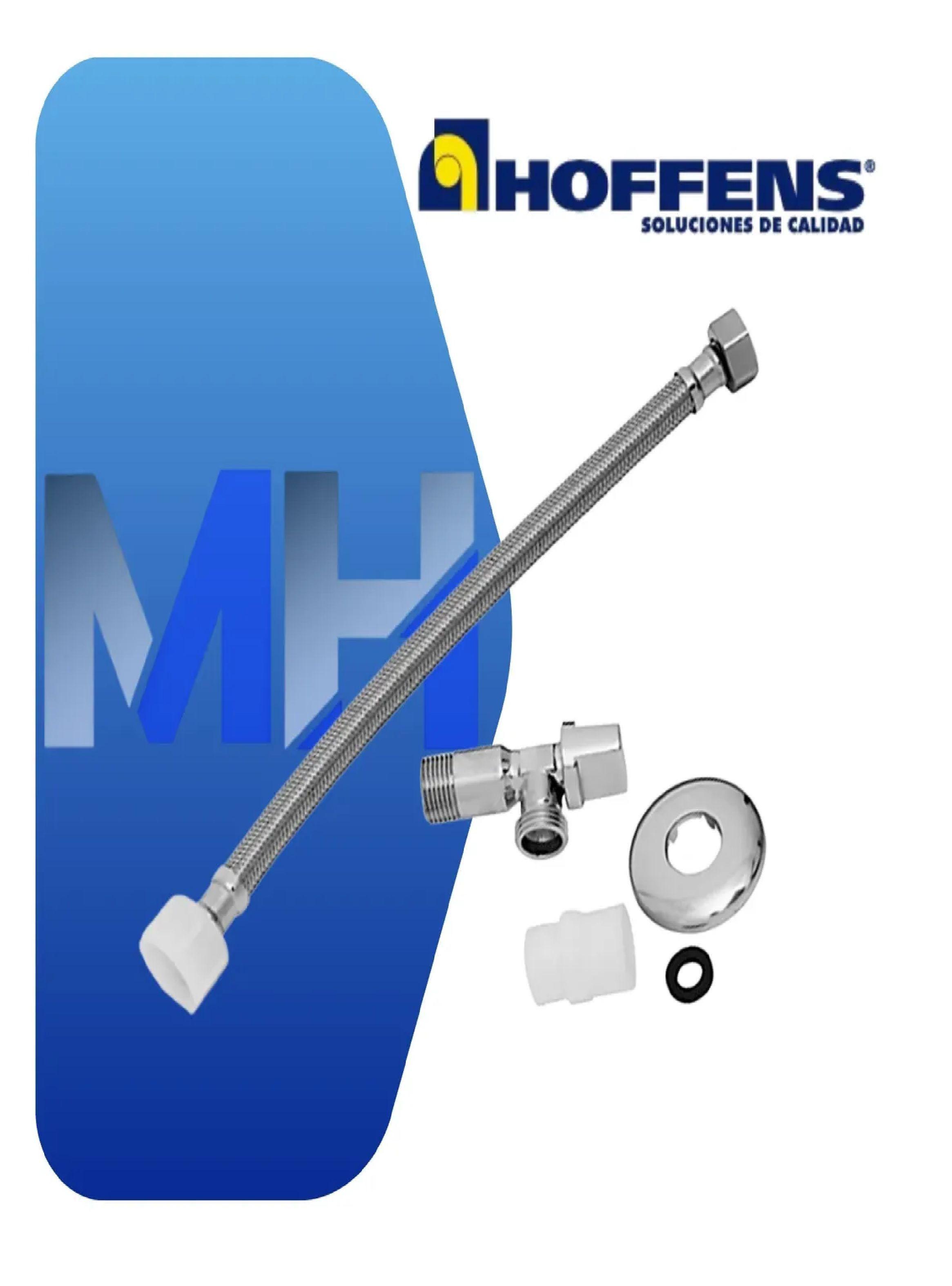 Llave Angular Laton + Flexible Acero Inoxidable 25cm Hoffens-1