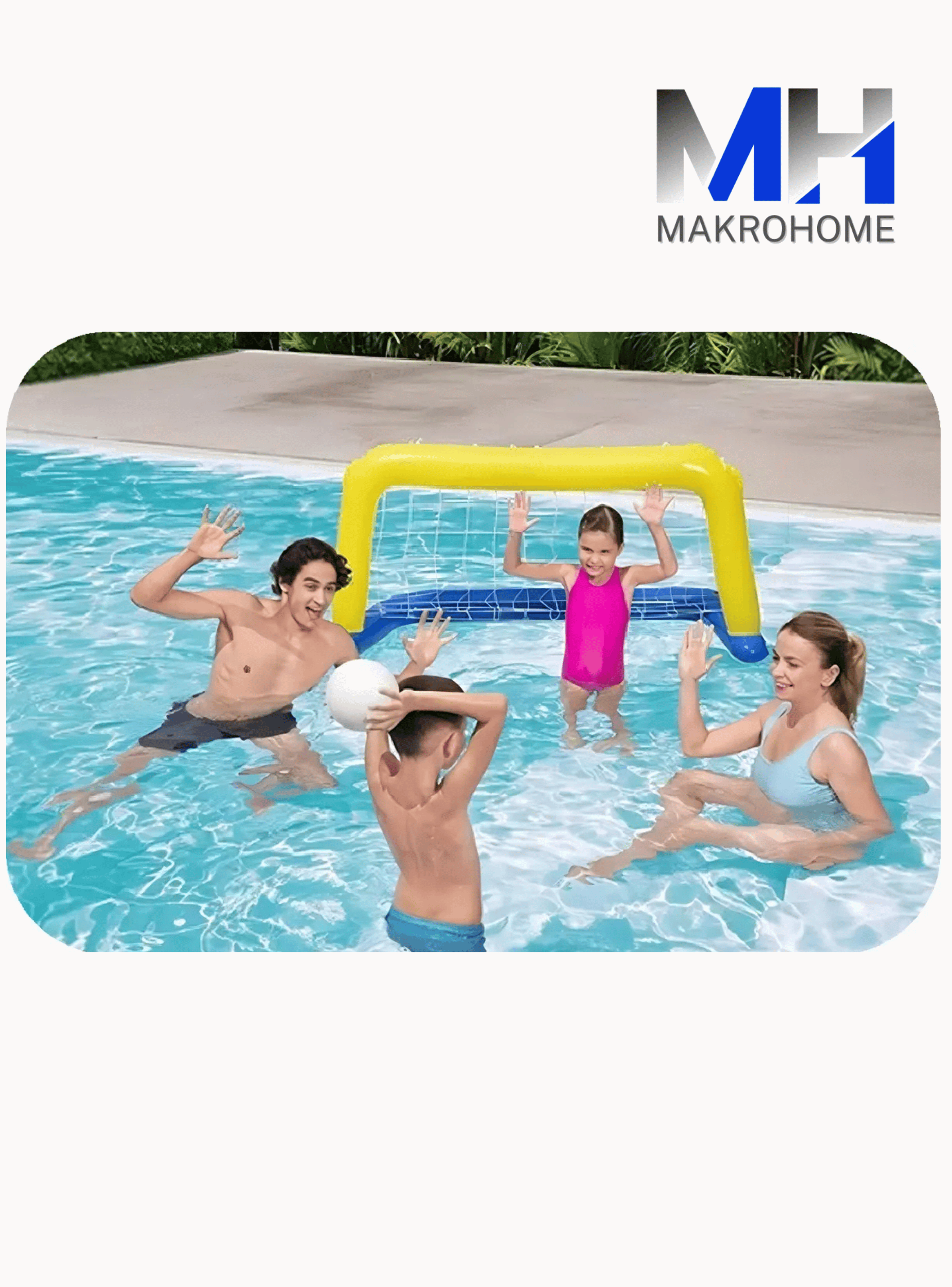 Arco Flotador Inflable Water Polo Piscina Pelota 142x76 Cm-4