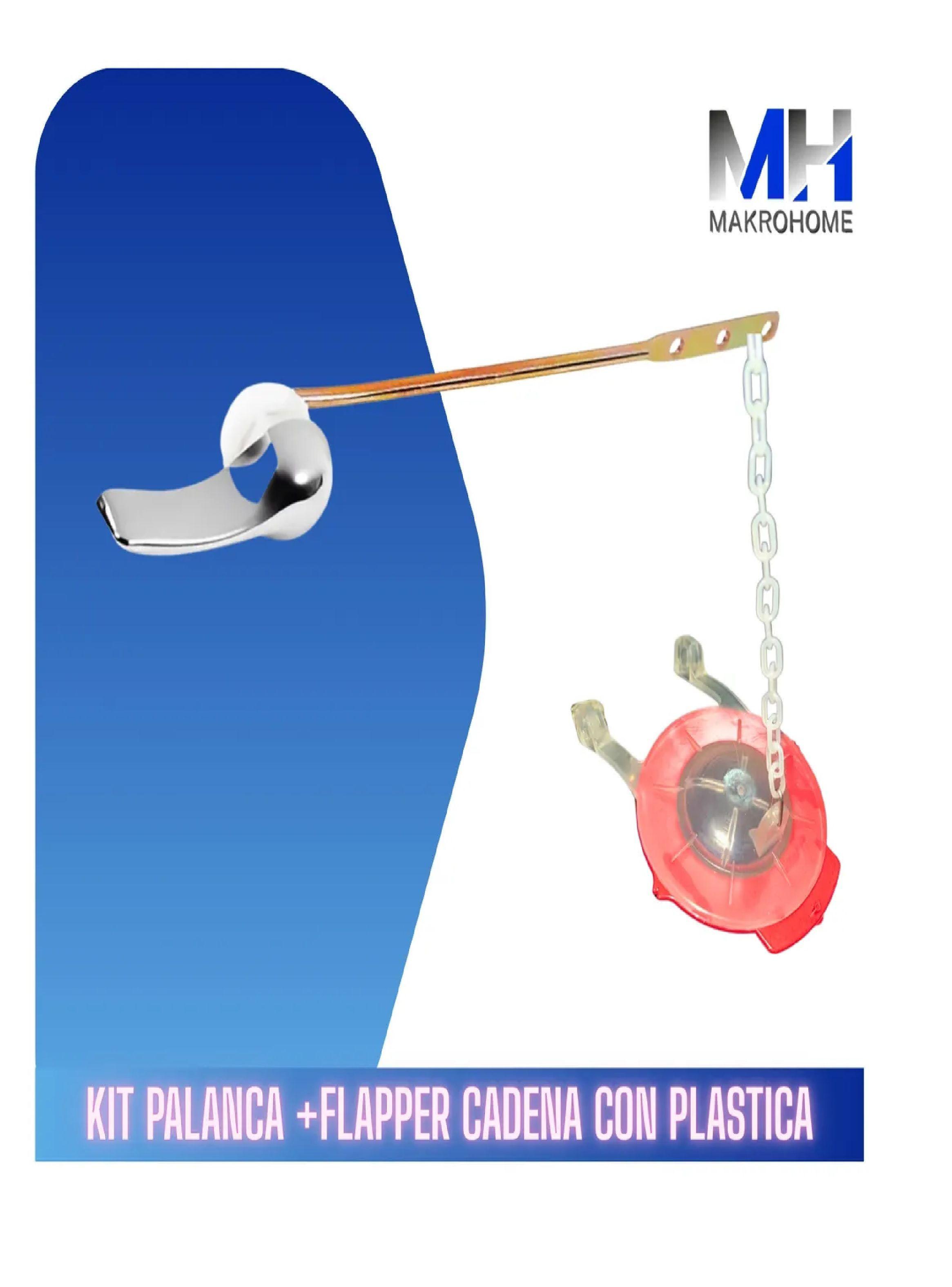 Flapper Cadena Plastica + Manilla Estanque Varilla Bronce-3