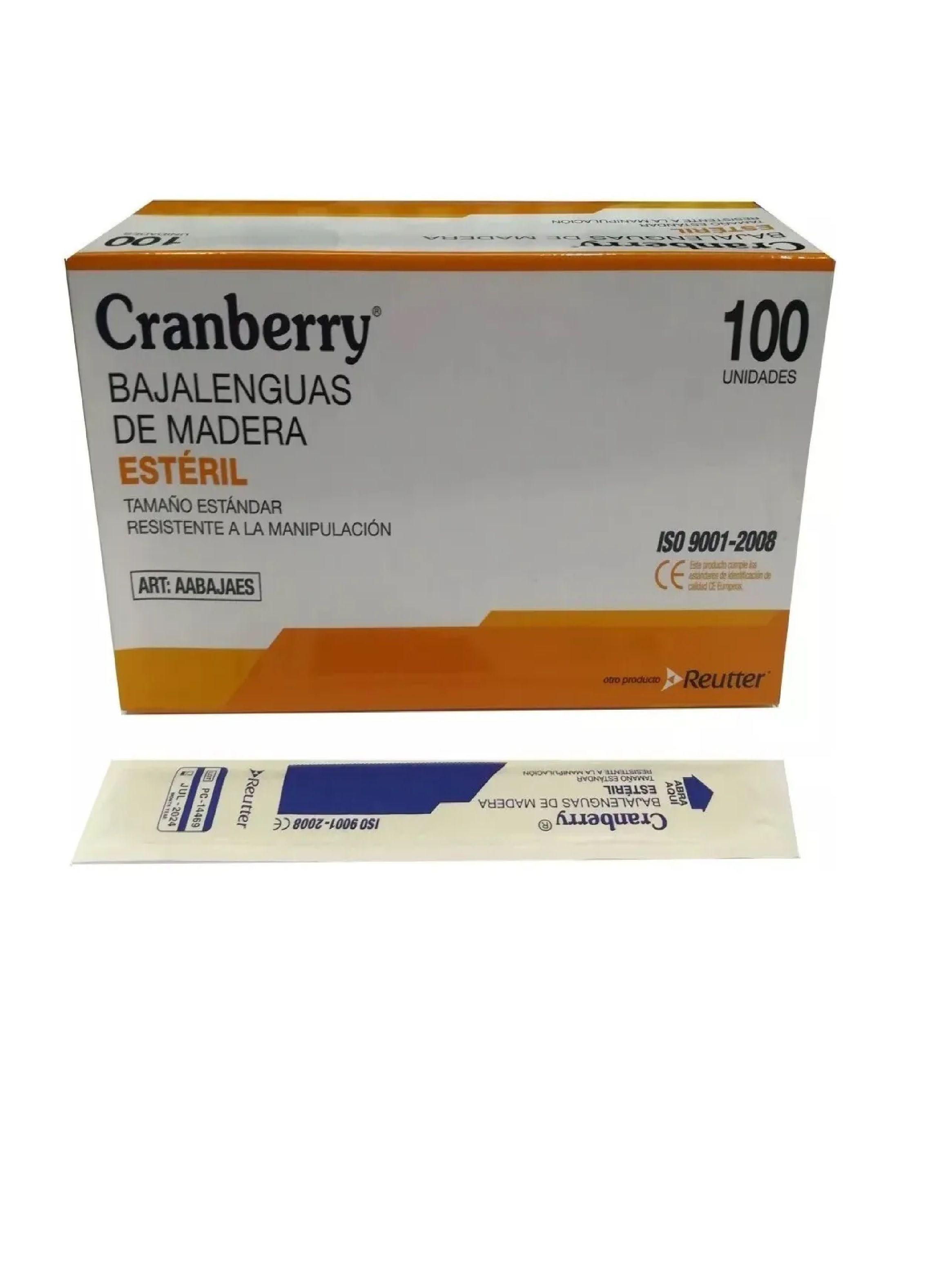 Baja Lengua Madera Esteril Cranberry 100 Unidades Estandar-0