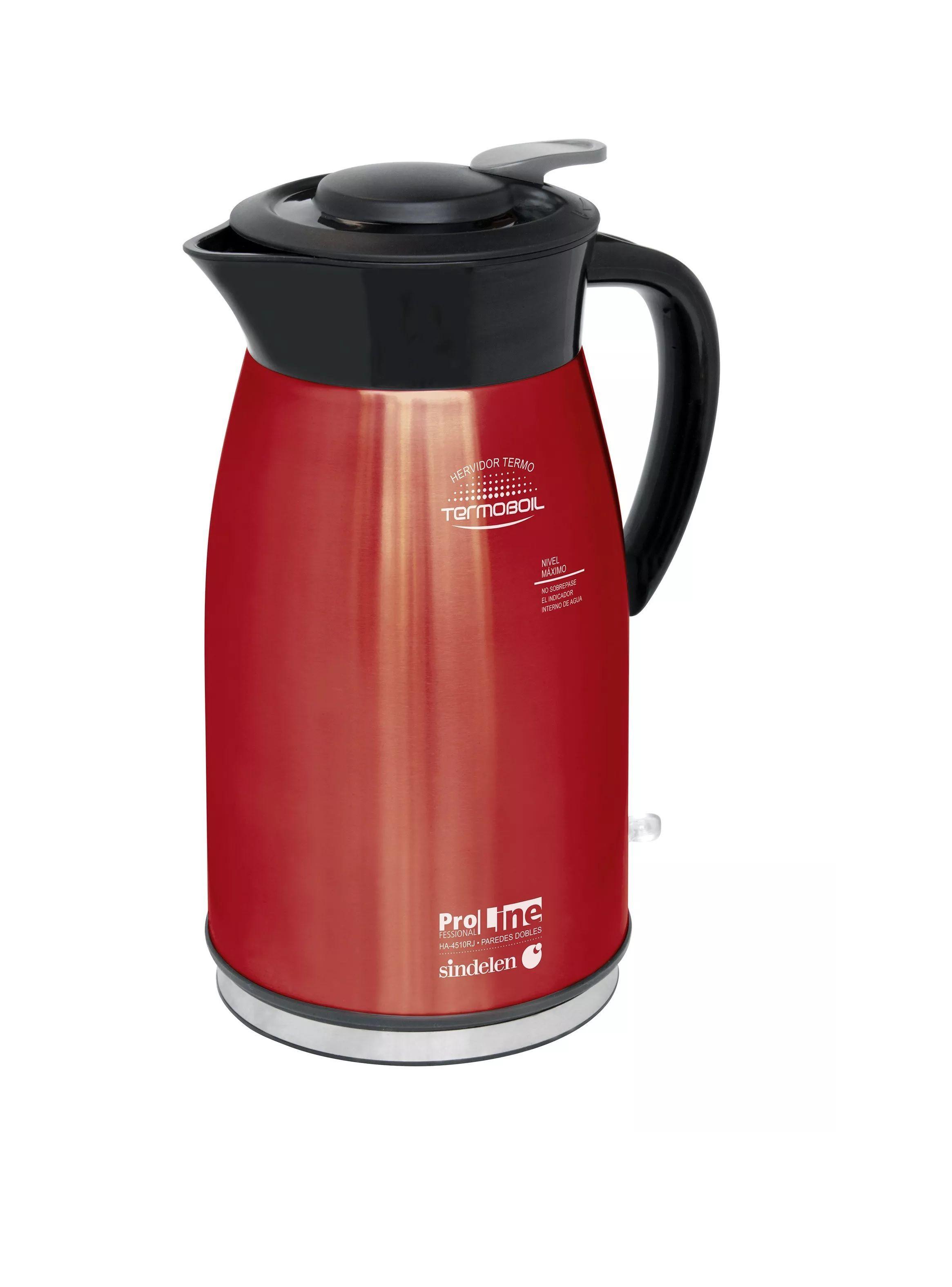 Termo Hervidor De Agua Eléctrico 1.5 Lts Sindelen Rojo-0