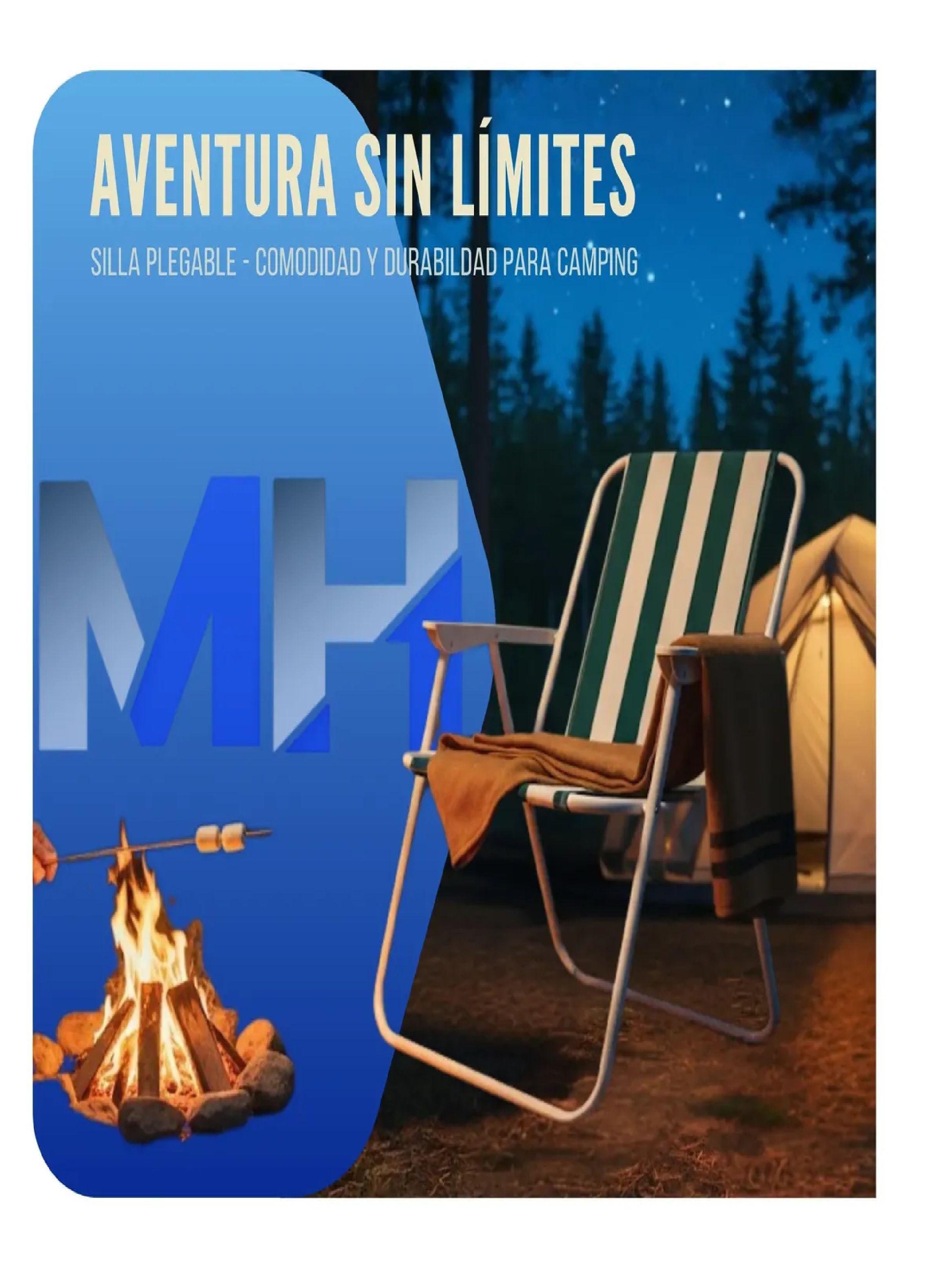 Pack X2 Silla Camping Plegable Playa Piscina Portatil Verde/Rayas-3