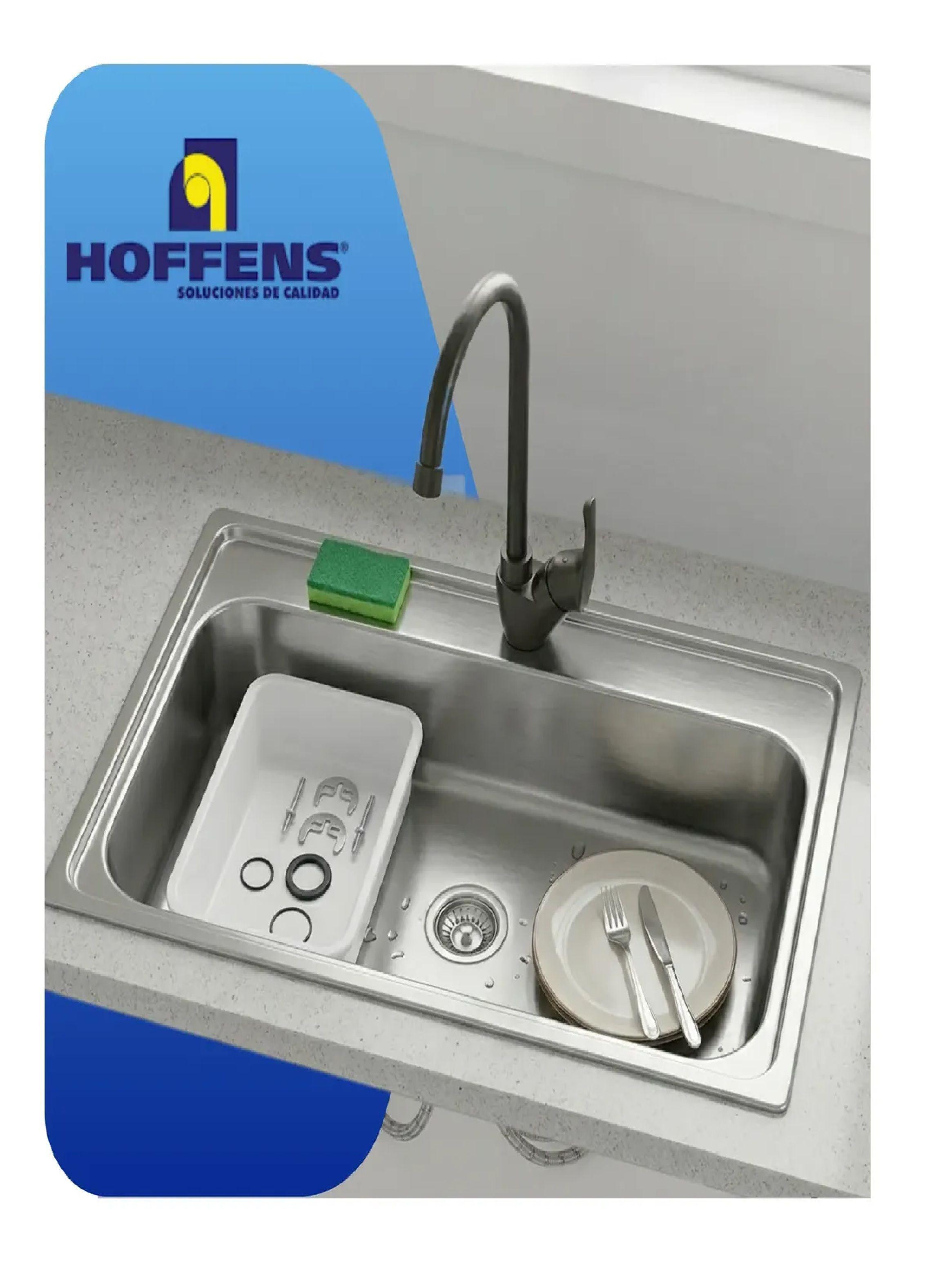 Llave Monomando Lavaplatos Hoffens Allegra Negra Cuello Fijo-4