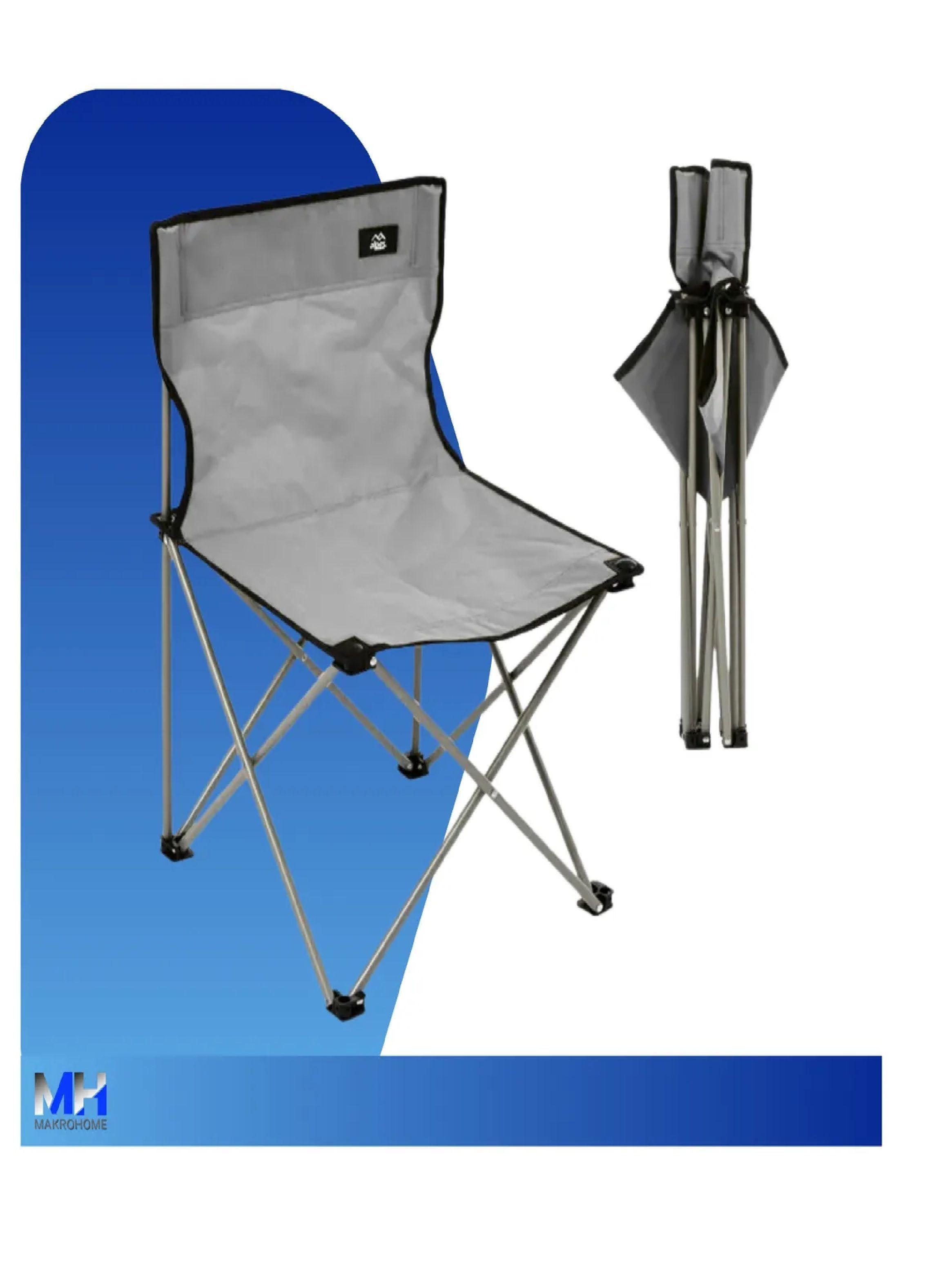 Silla De Camping Alpes 45x45x70cm X2 Maxima Comodidad Gris-3