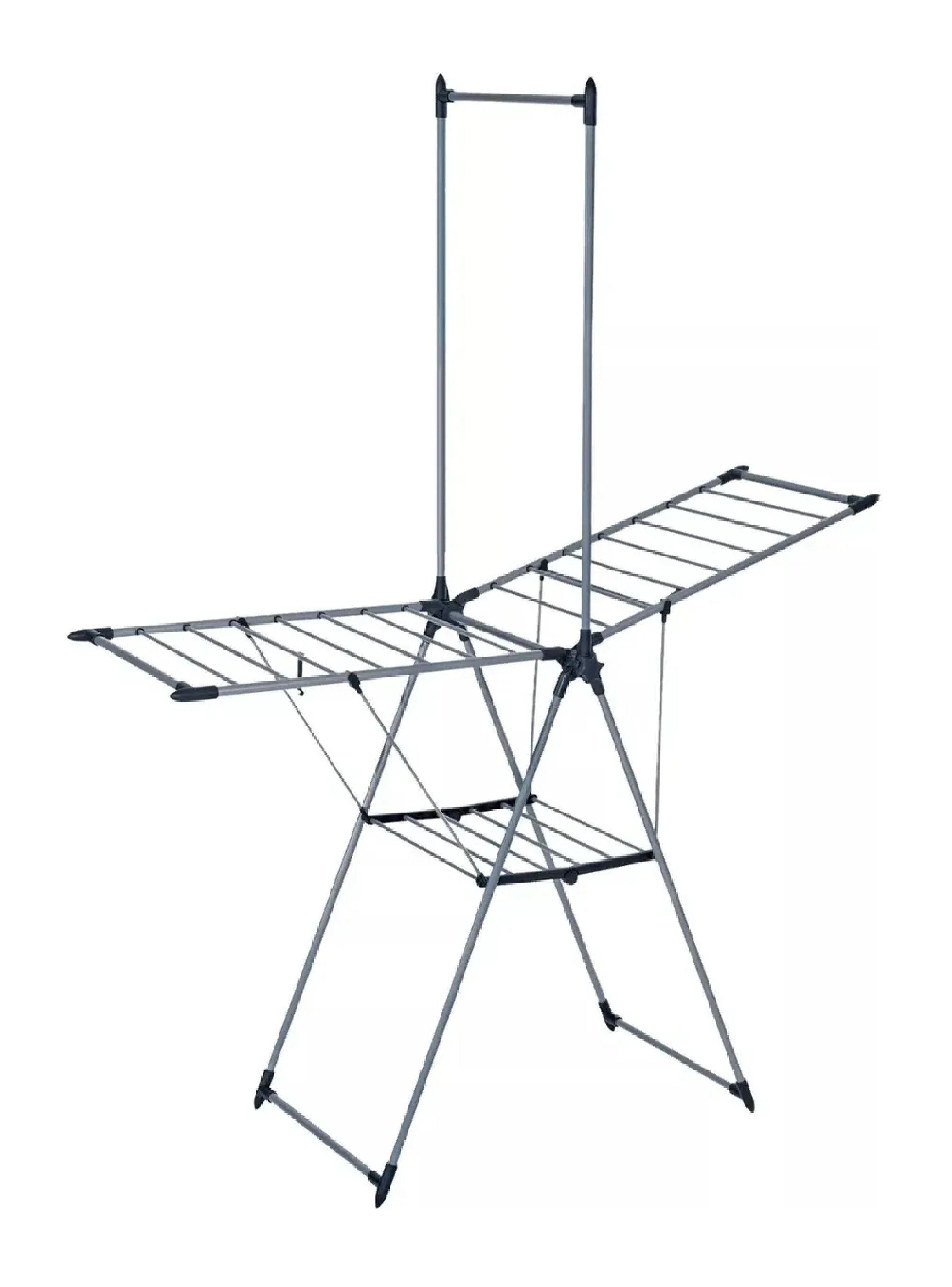 Tendedero Plegable Acero Inoxidable Gris Oscuro-0