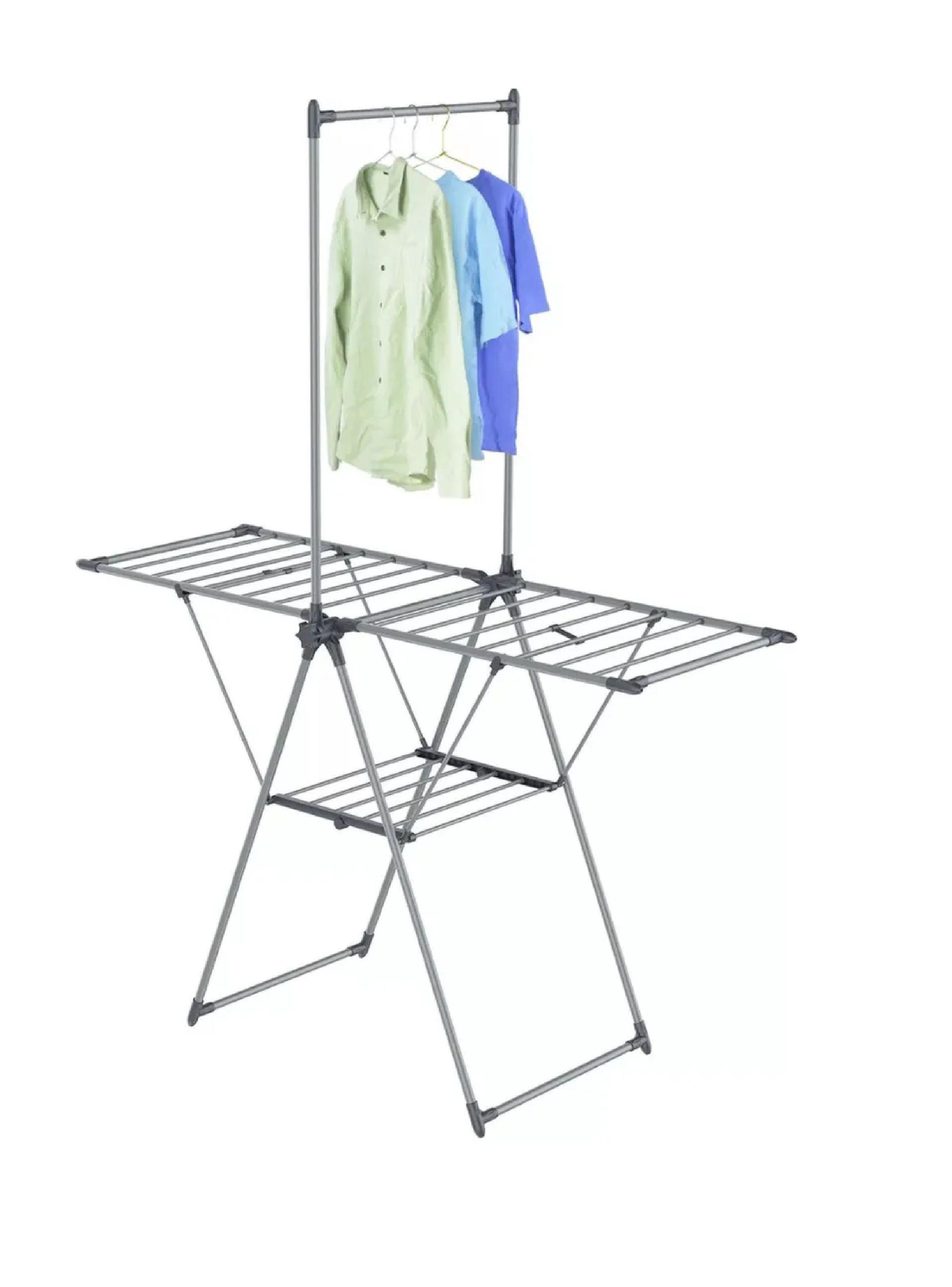 Tendedero Plegable Acero Inoxidable Gris Oscuro-5