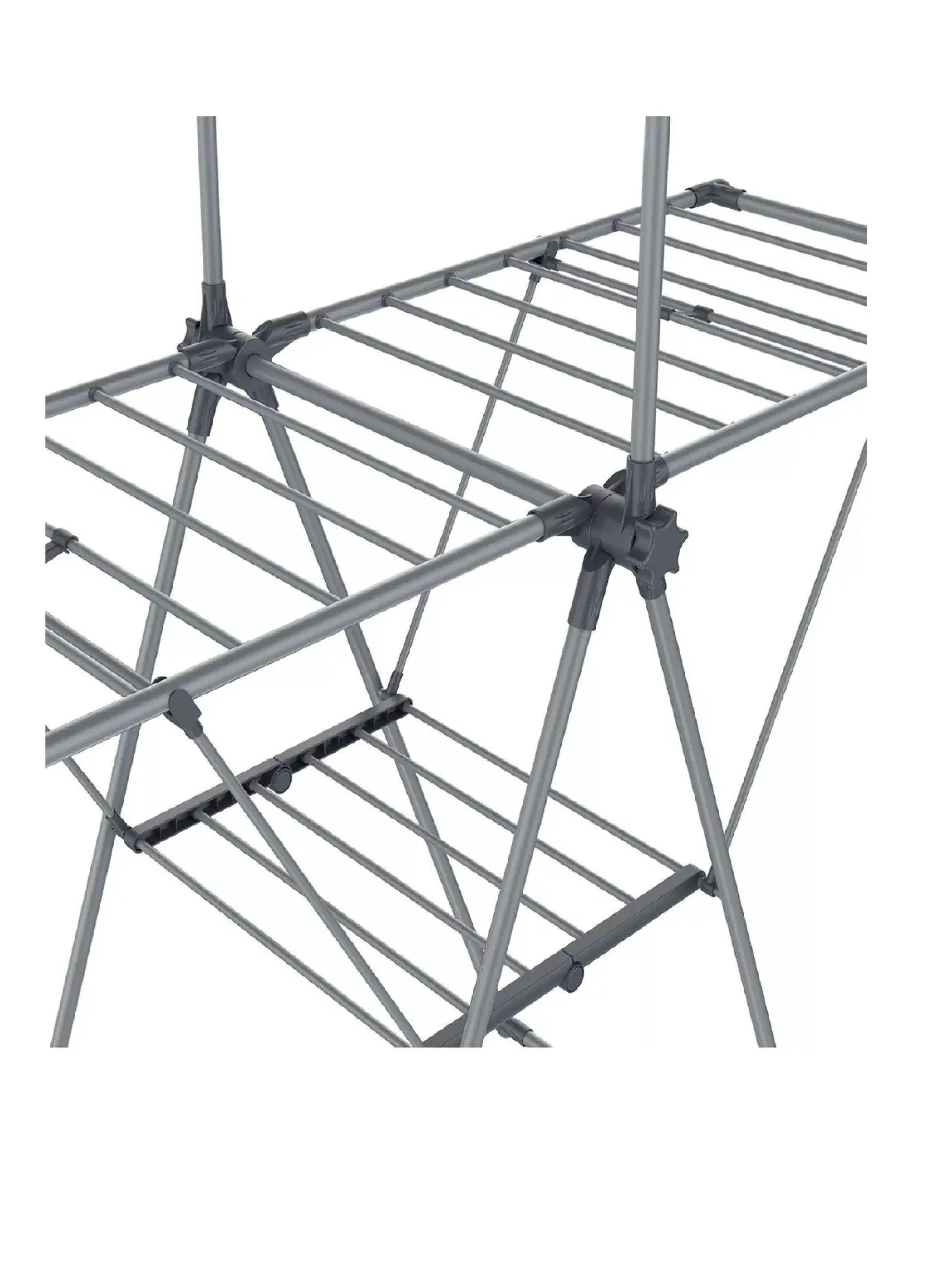 Tendedero Plegable Acero Inoxidable Gris Oscuro-6