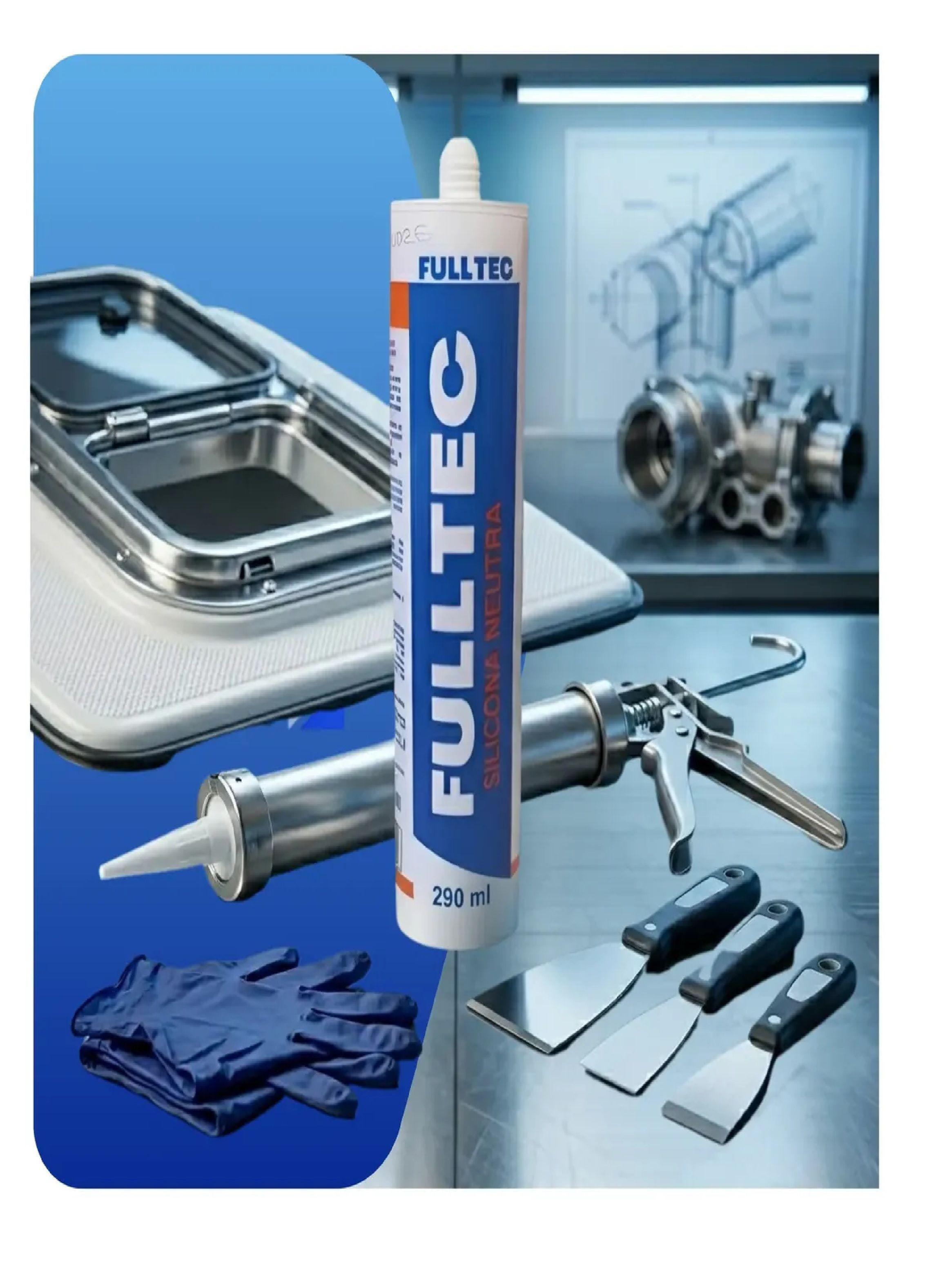 3 Unid Sellador Silicona Negra Neutra No Corrosiva Fulltec-3