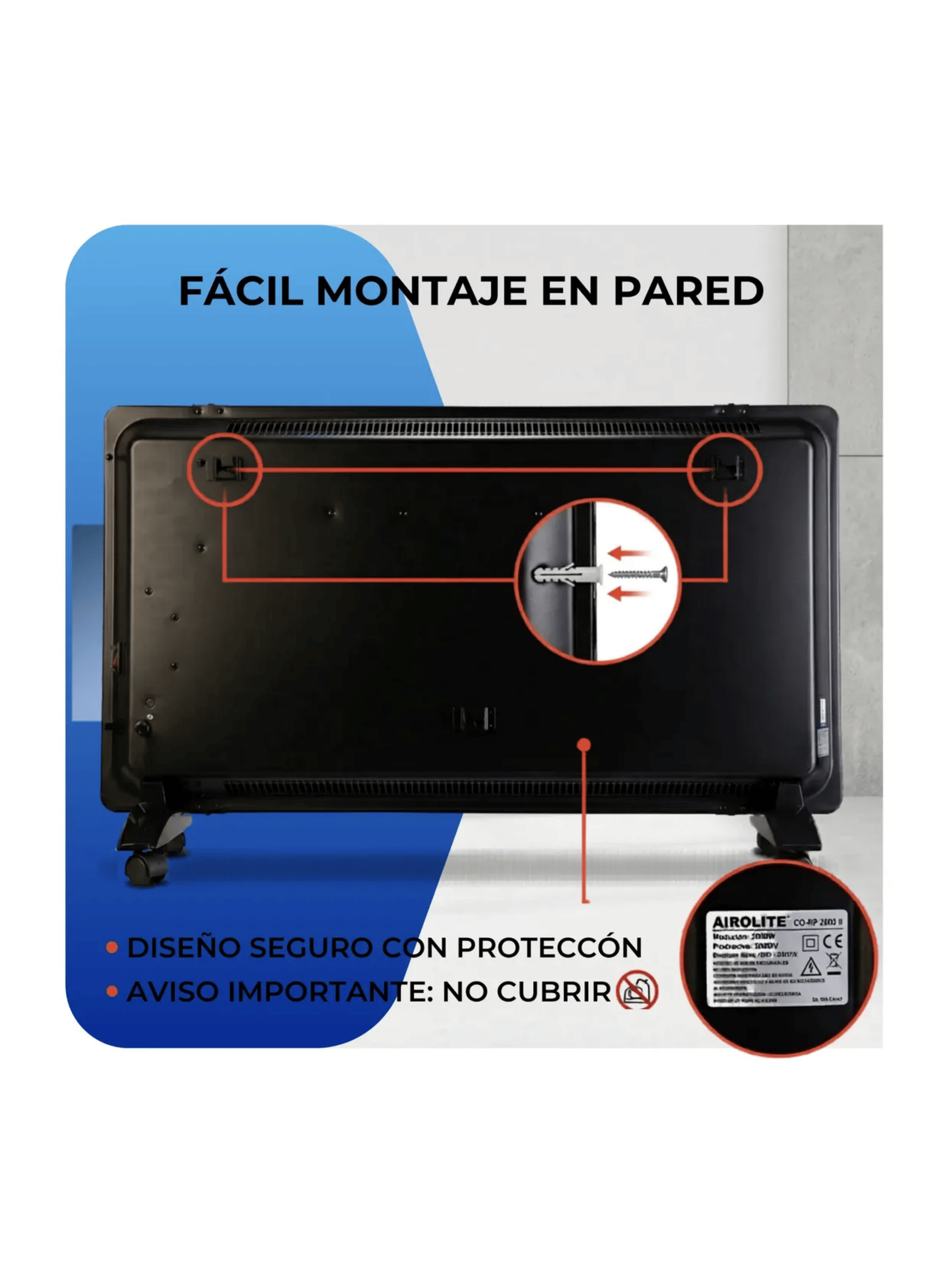 Packx2 Estufa Panel Espejo Airolite Co rp 2000 Pared Digital-3