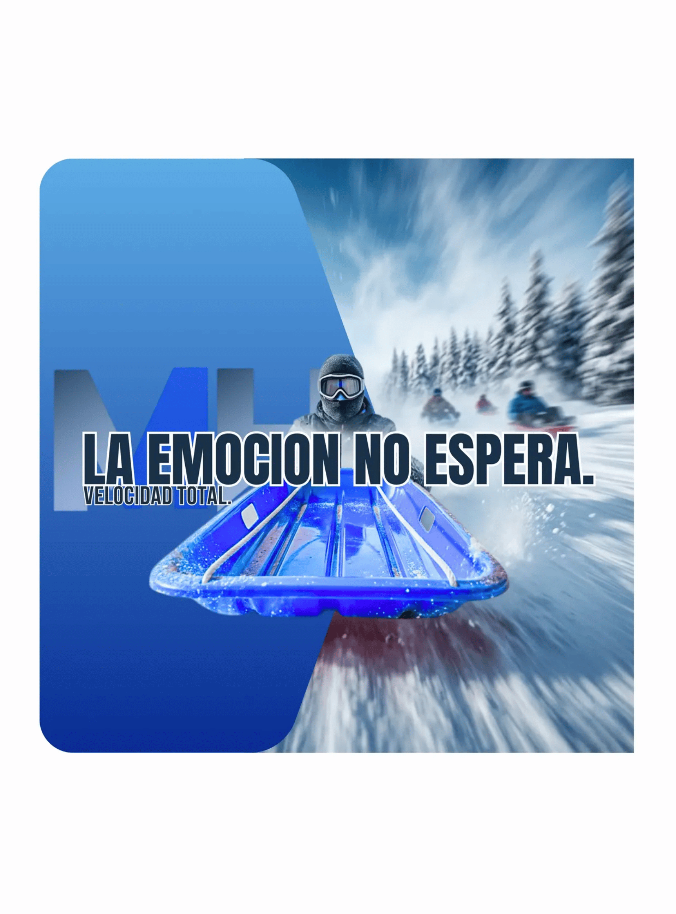 Trineo Deslizante Para Nieve Port til 65x38 Color Azul-1