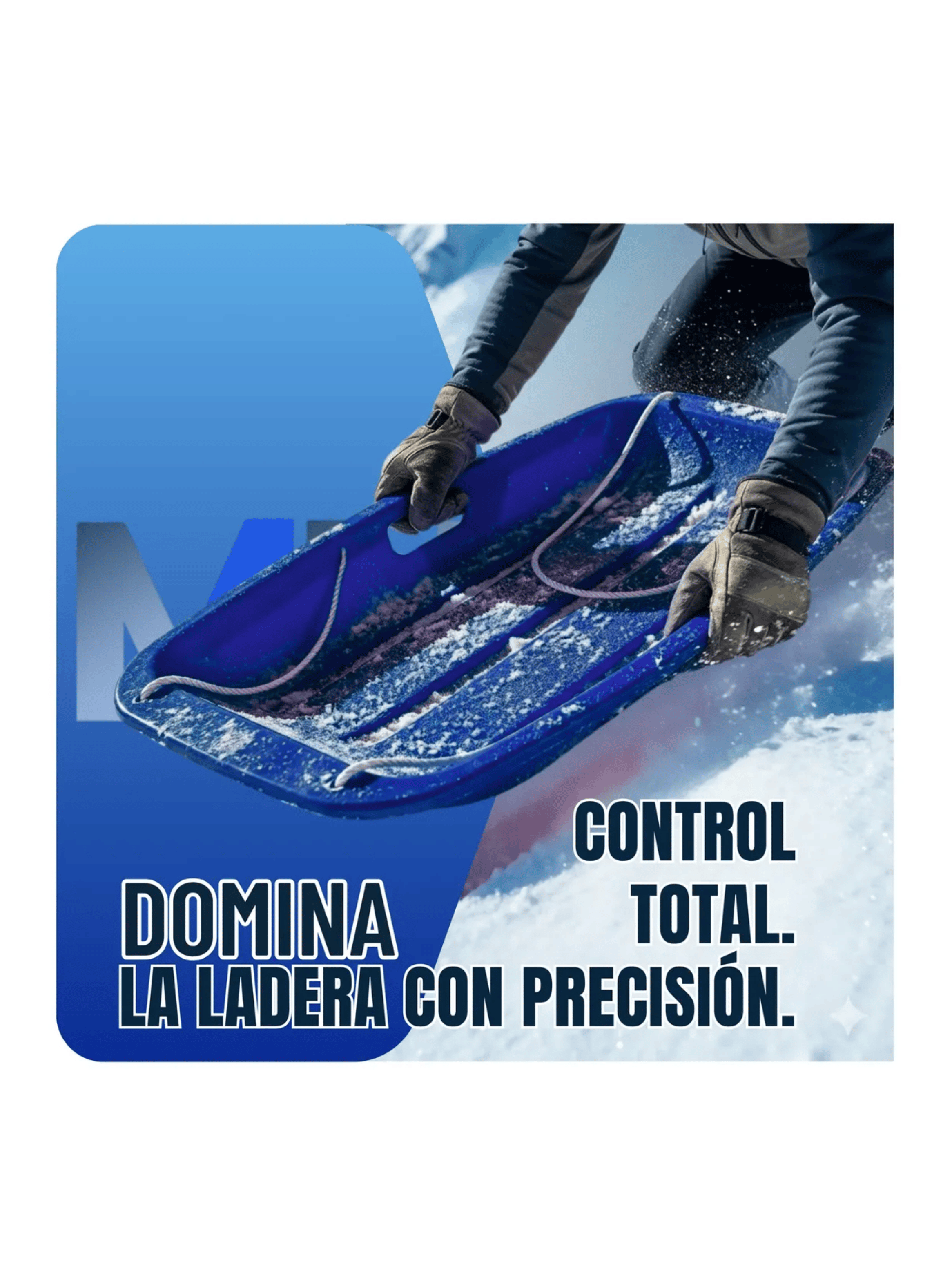 Trineo Deslizante Para Nieve Port til 65x38 Color Azul-4