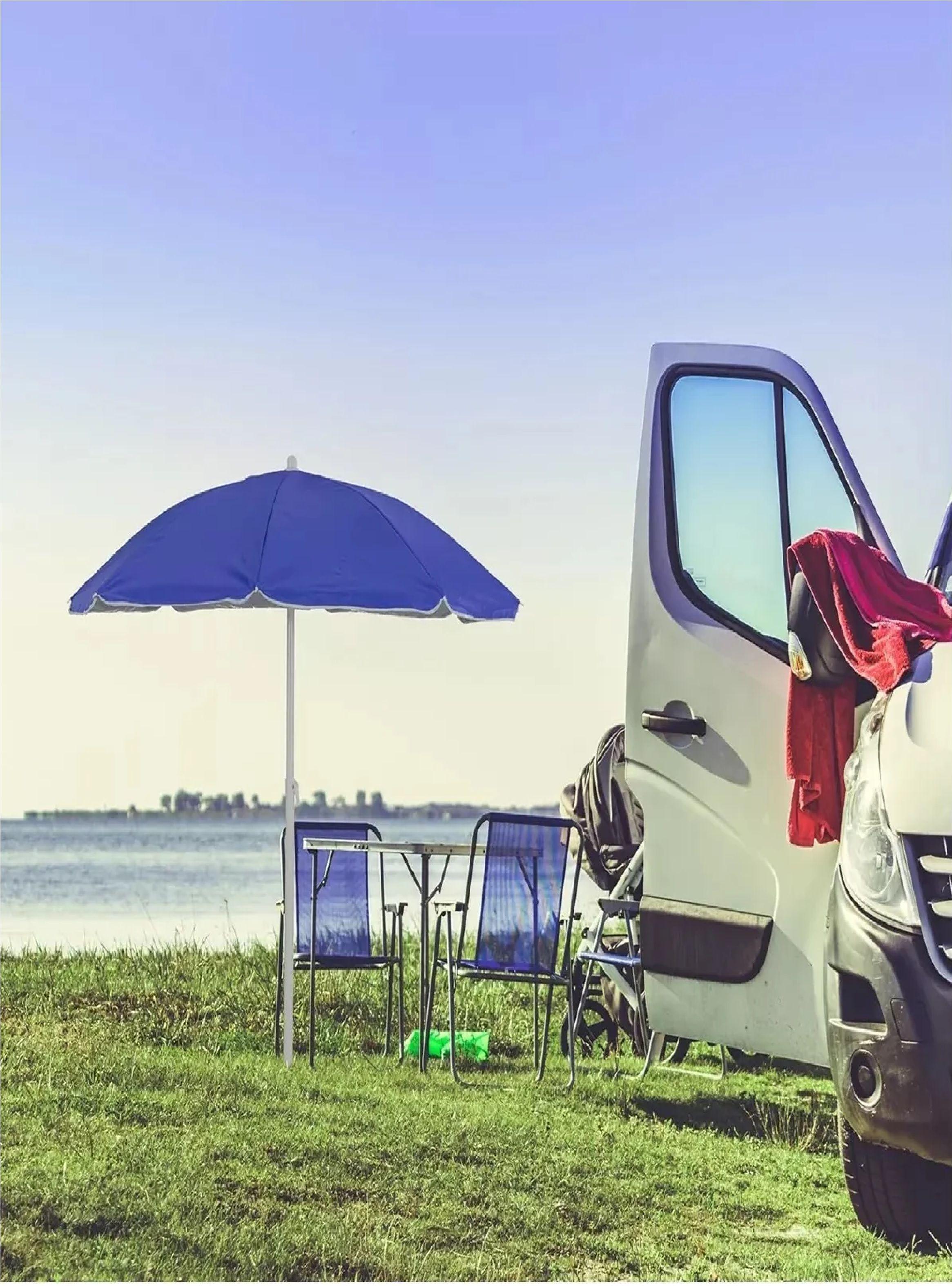 Pack X 2 Quitasol Filtro Uv Paraguas Sombrilla Azul 160cm-5