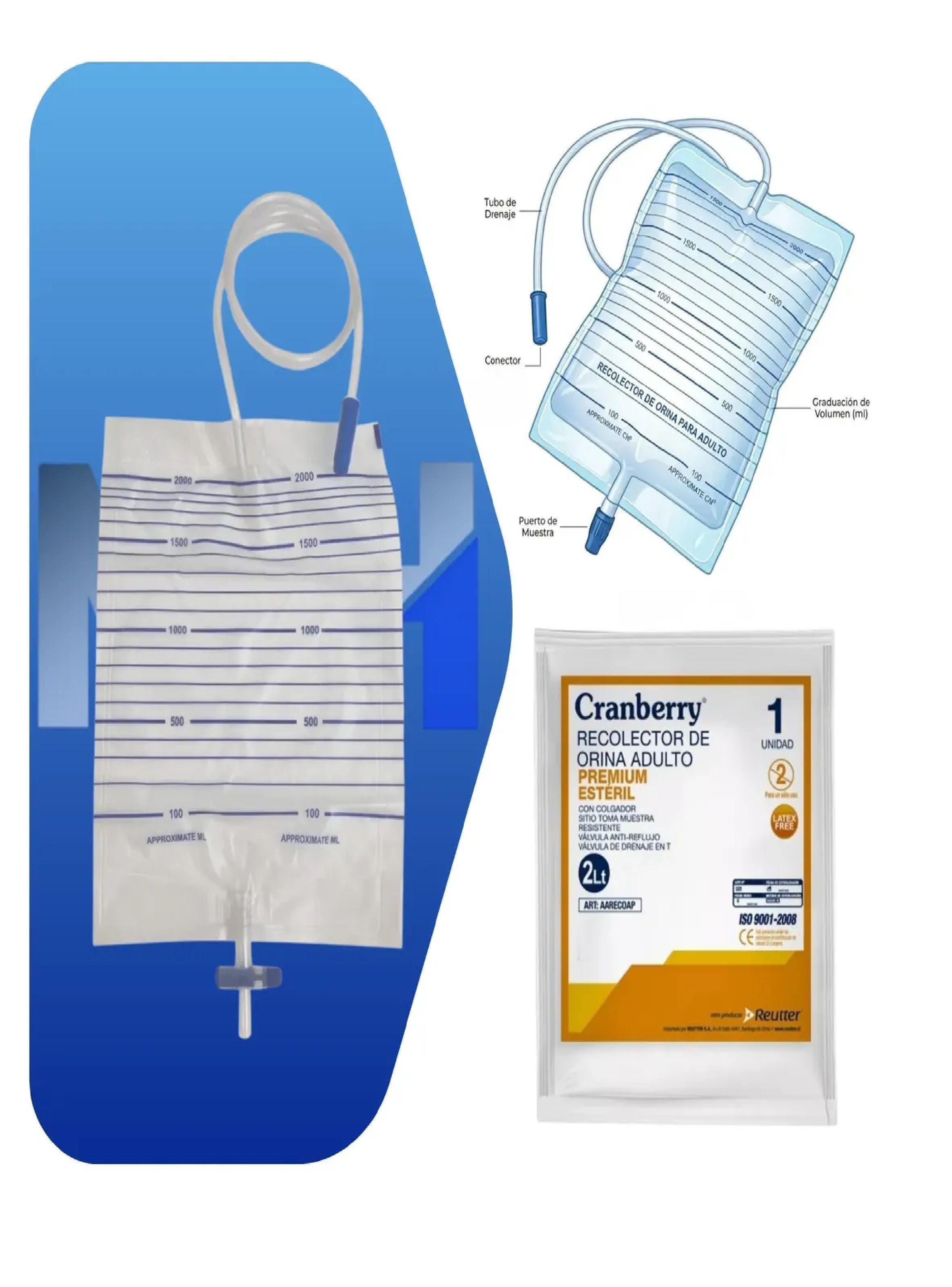 Pack 10 Recolector De Orina Adulto Cranberry Circuito Cerrad-3