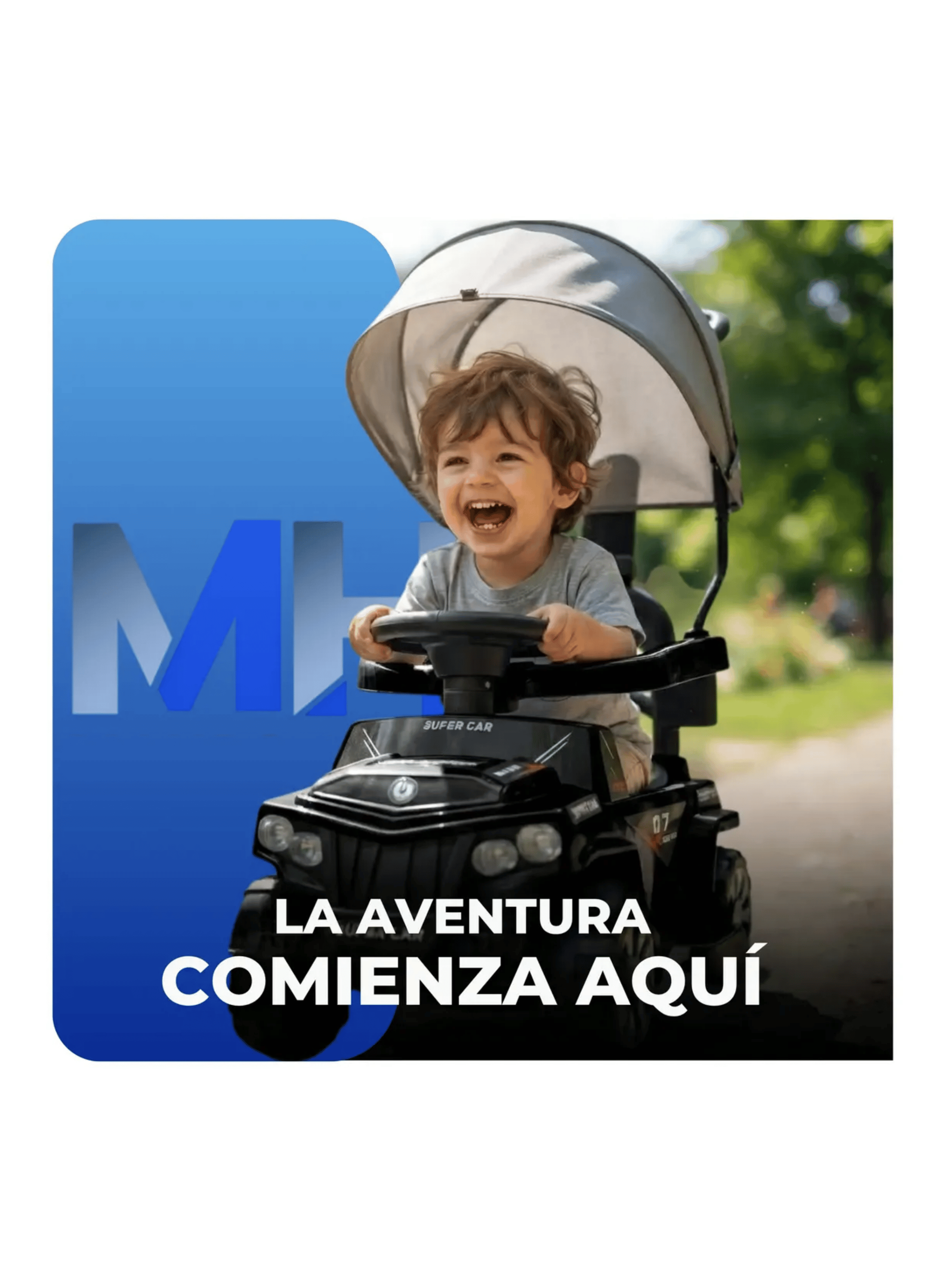Carrito Montable Correpasillos Con Sombrilla Luces Y Sonido-1
