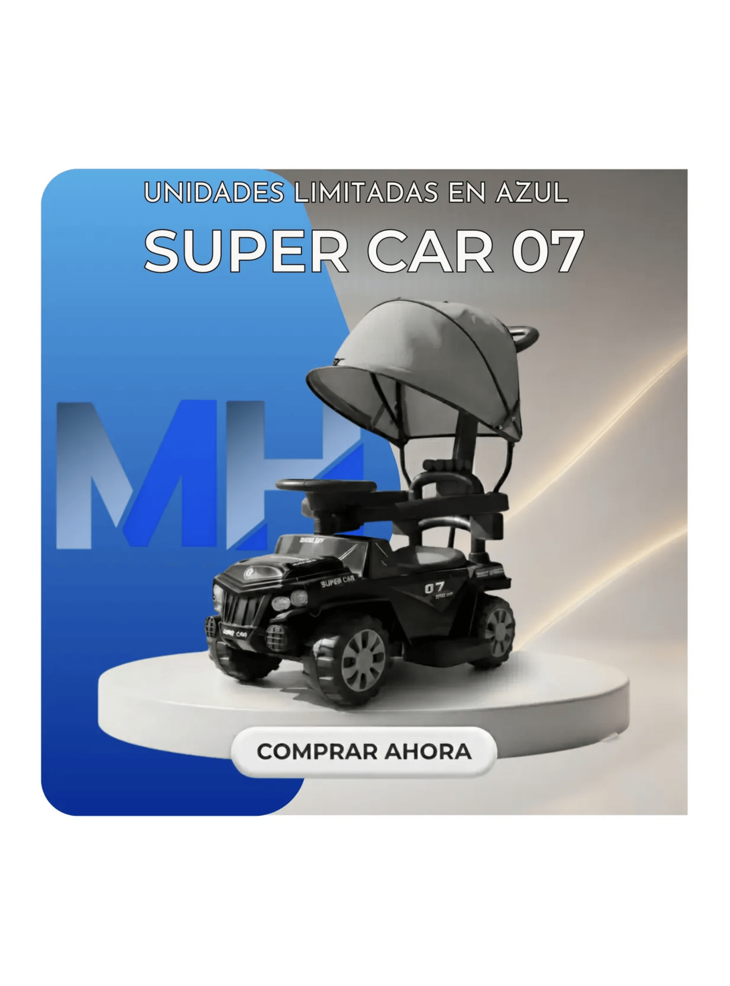 Carrito Montable Correpasillos Con Sombrilla Luces Y Sonido-2