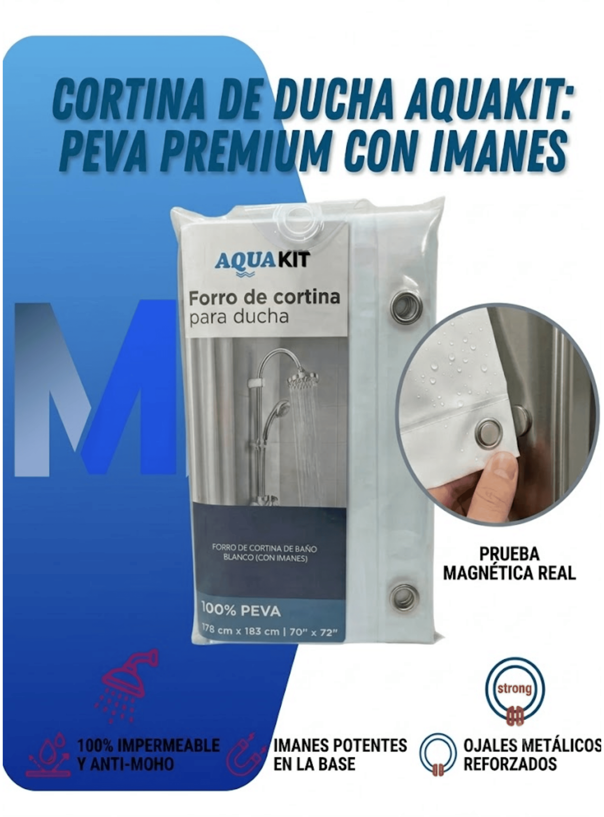 Barra Ducha Extensible 75 A 130 Cm Acero Cromo Forro Ducha Blanco-2