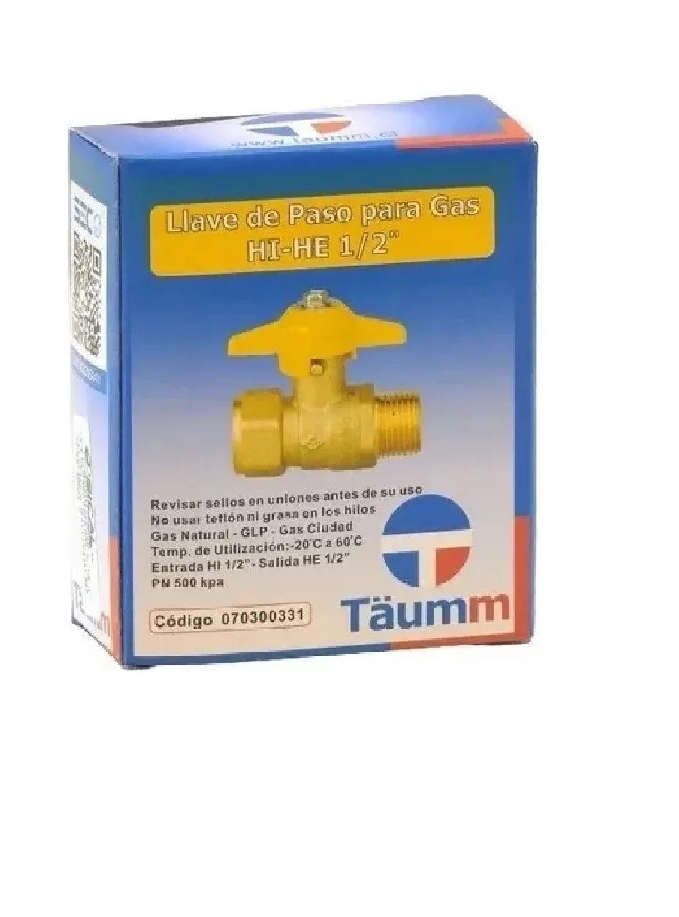 Pack 12 Llave De Paso Para Gas 1/2 Hi He Taumm-2
