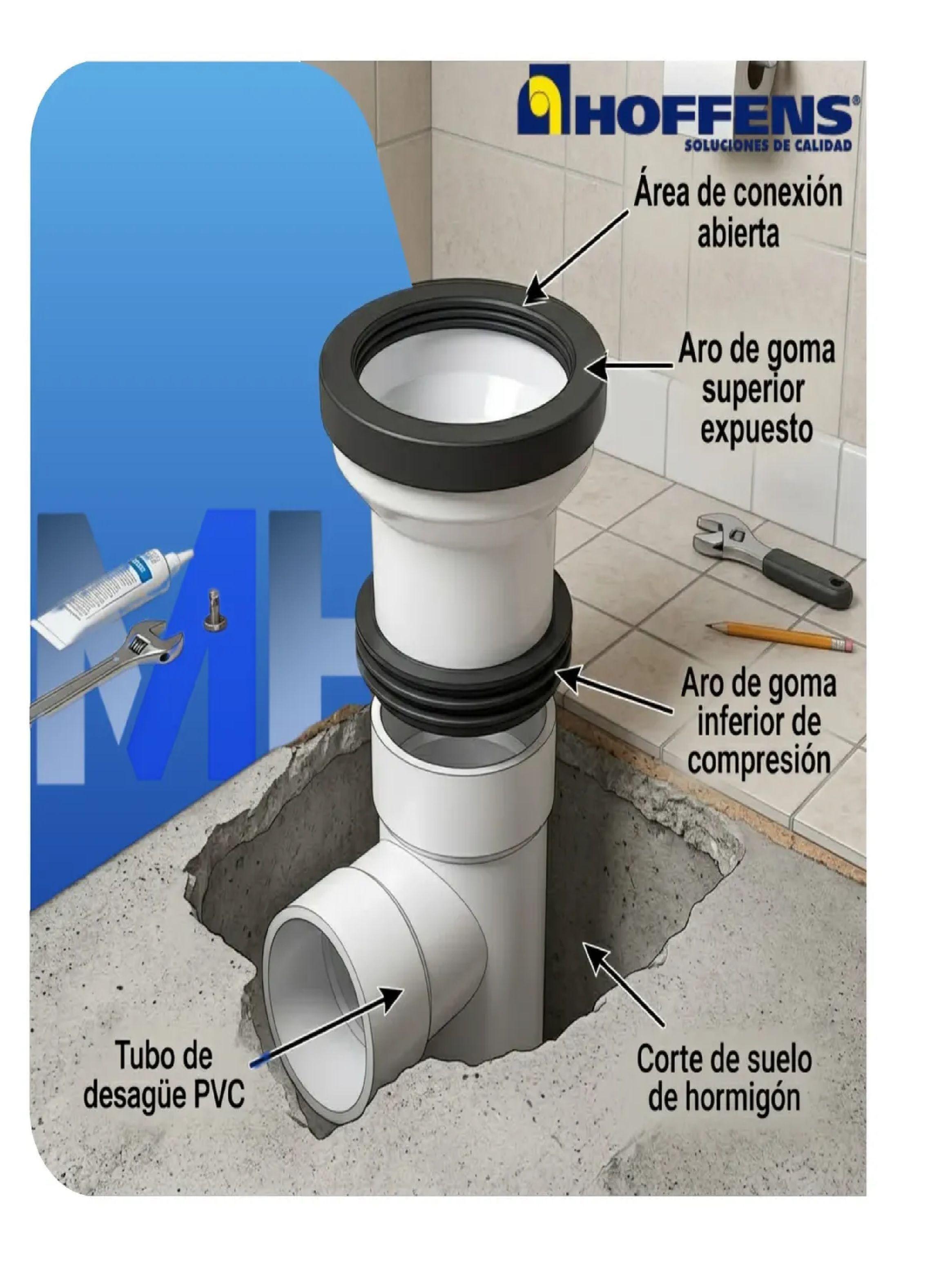 Manguito Wc Concentrico 110mm Hoffens Con Junta Y Adaptador-4