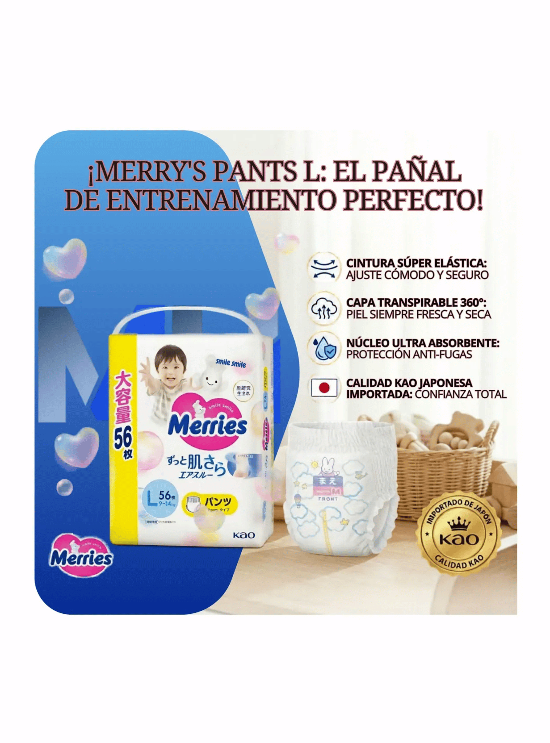Pack X3 Pa ales Merries Pants Talla L 168 Unidades 9 14kg-6