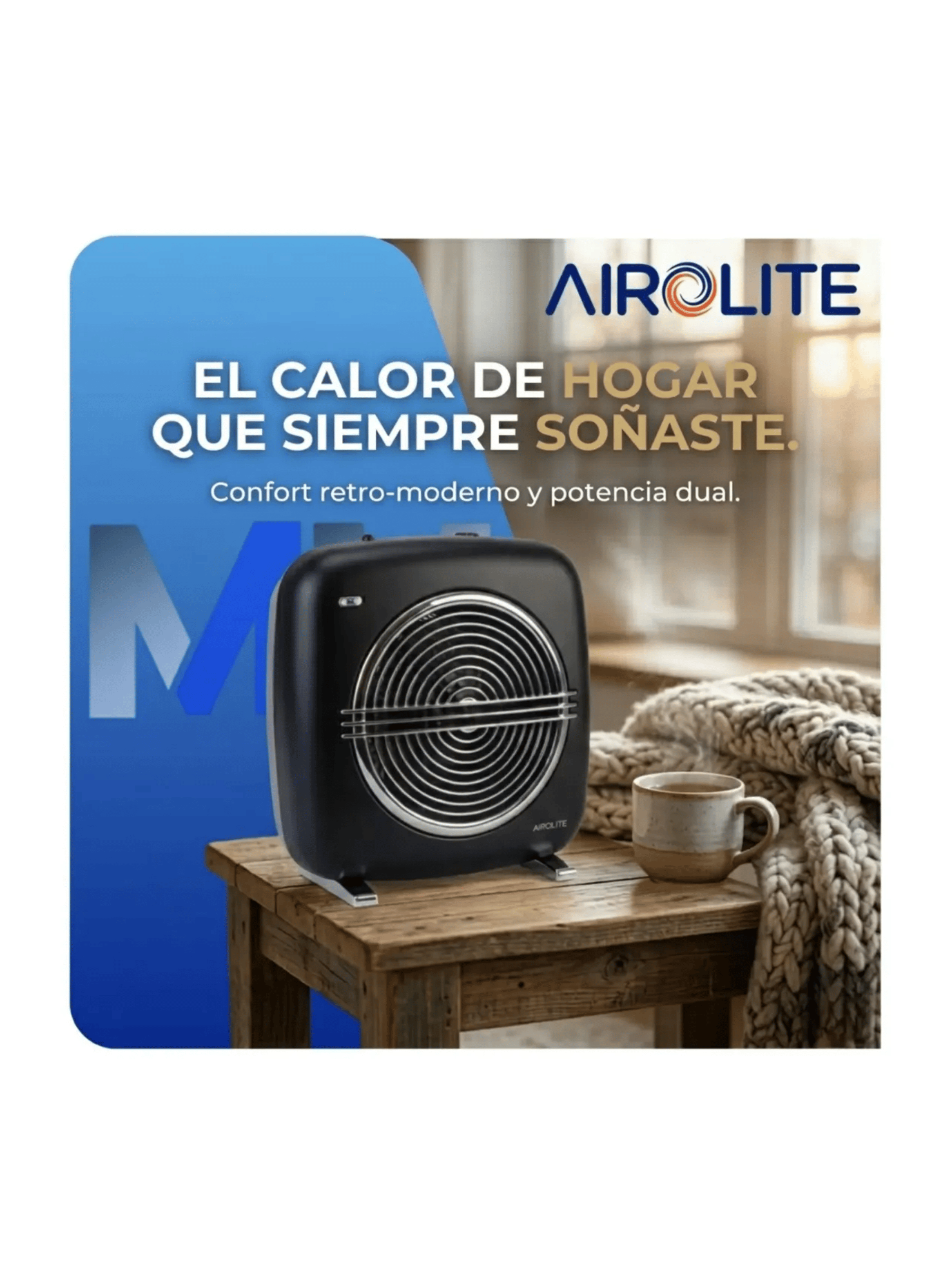 Termoventilador Vintage Ht Retro 2000b Clasico Negro-4