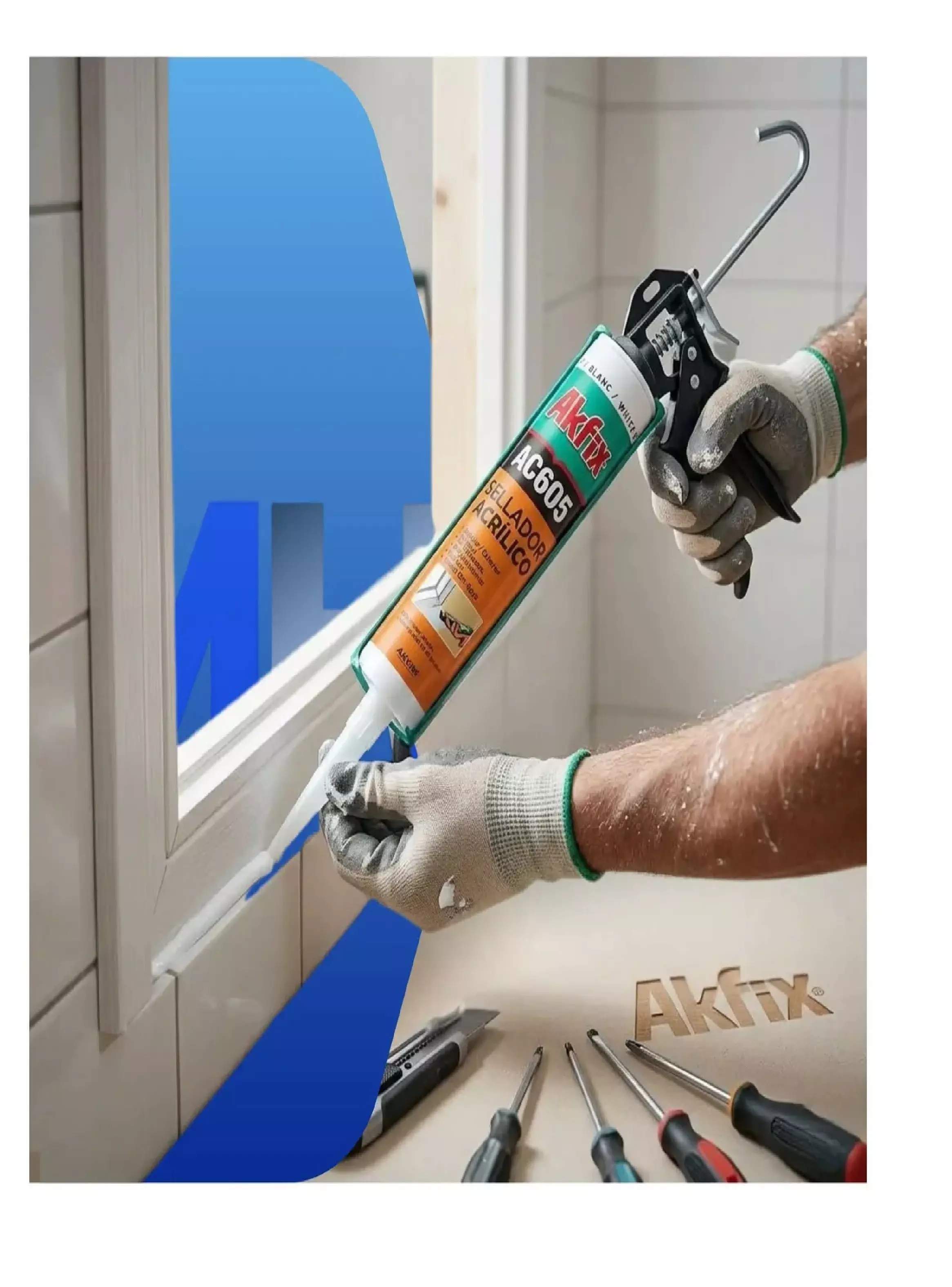 Sellador Masilla Acrilica Akfix Ac605 Grietas Pintable-3