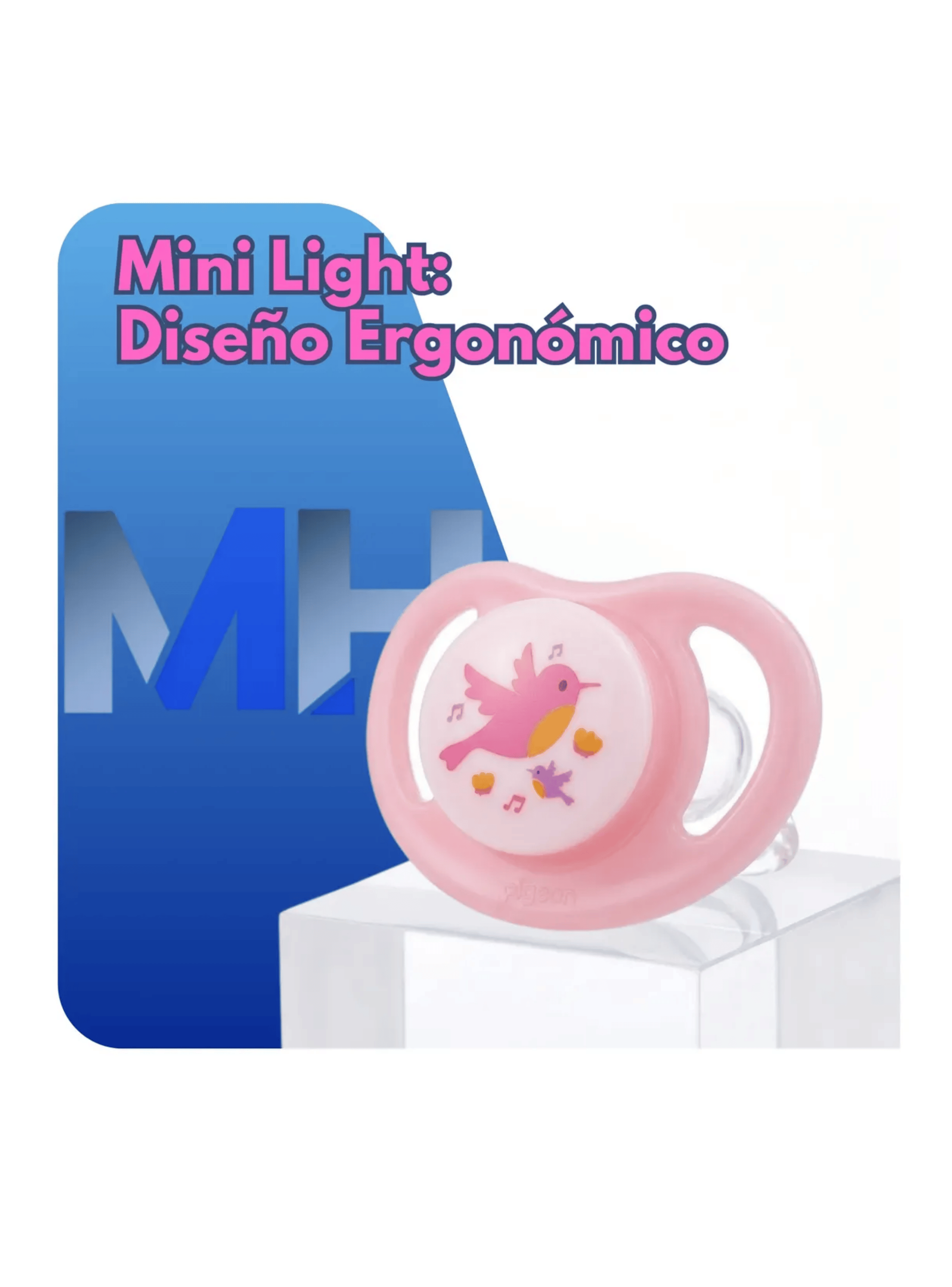 Chupete Mini Light 2 Pcs Odontologico Pigeon Libre Bpa Pink Verde 0 6 Meses-2