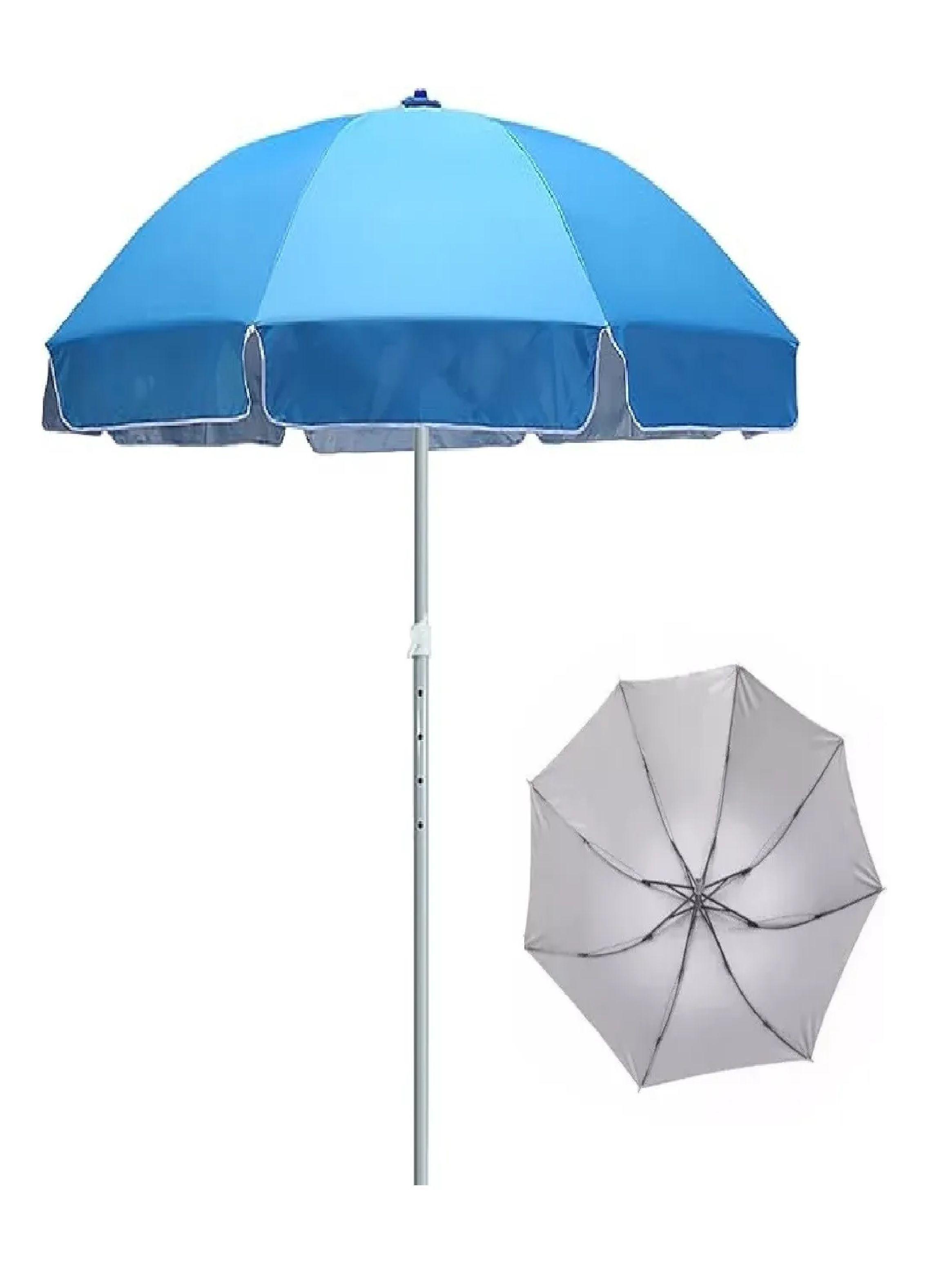 Pack X 2 Quitasol Filtro Uv Paraguas Sombrilla Celeste 160cm-2