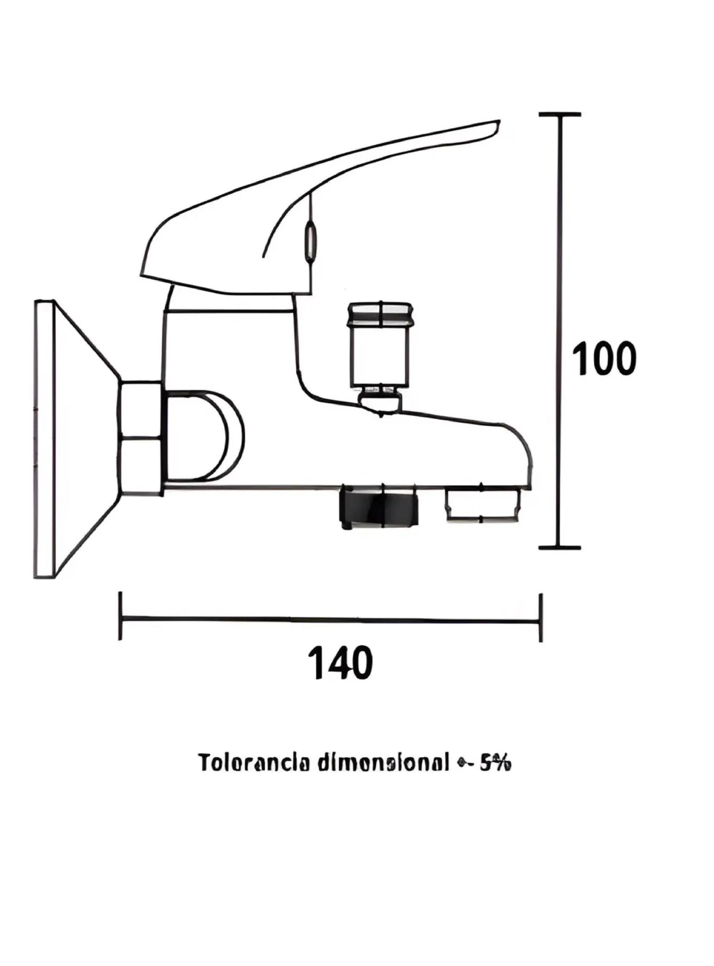 Llave Monomando Tina Ducha Colomba Taumm Kit Completo-3