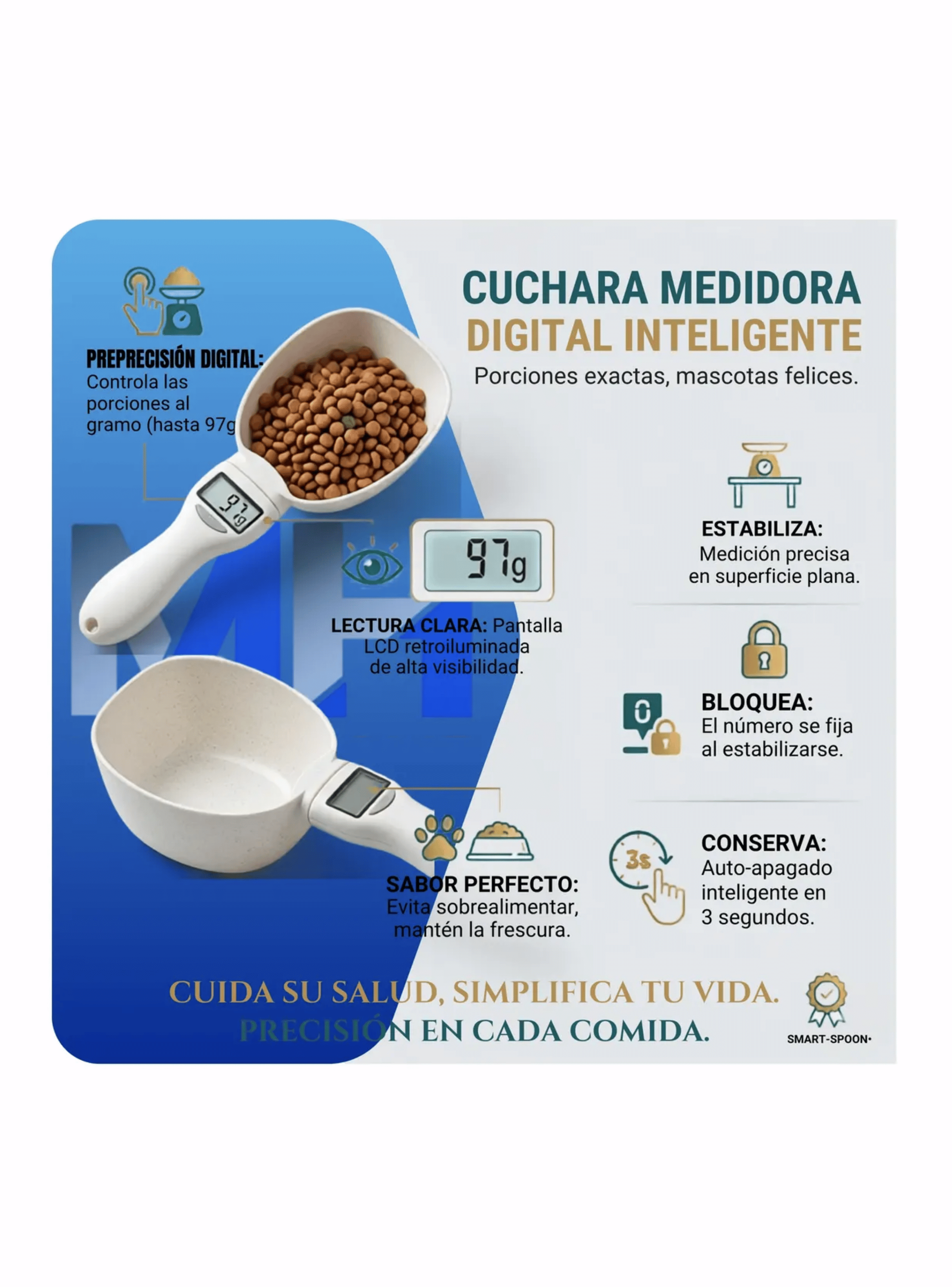 Cuchara Gramera Bascula Digital Comida Reposteria Hasta 800g-6