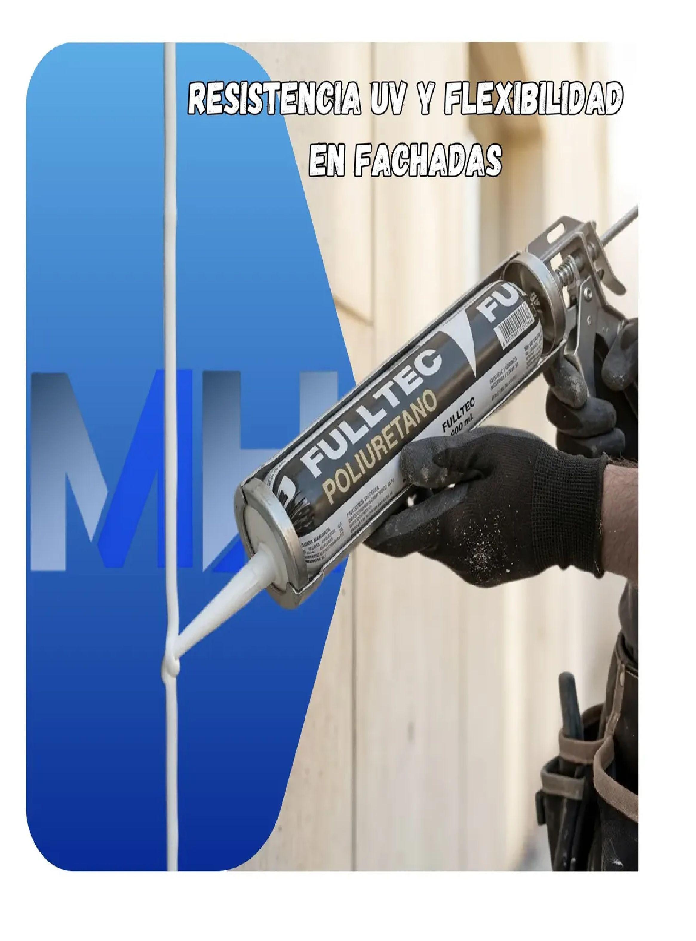 Pack 12 Sellador Poliuretano Blanco Fulltec 600ml Pu40 Sello-3