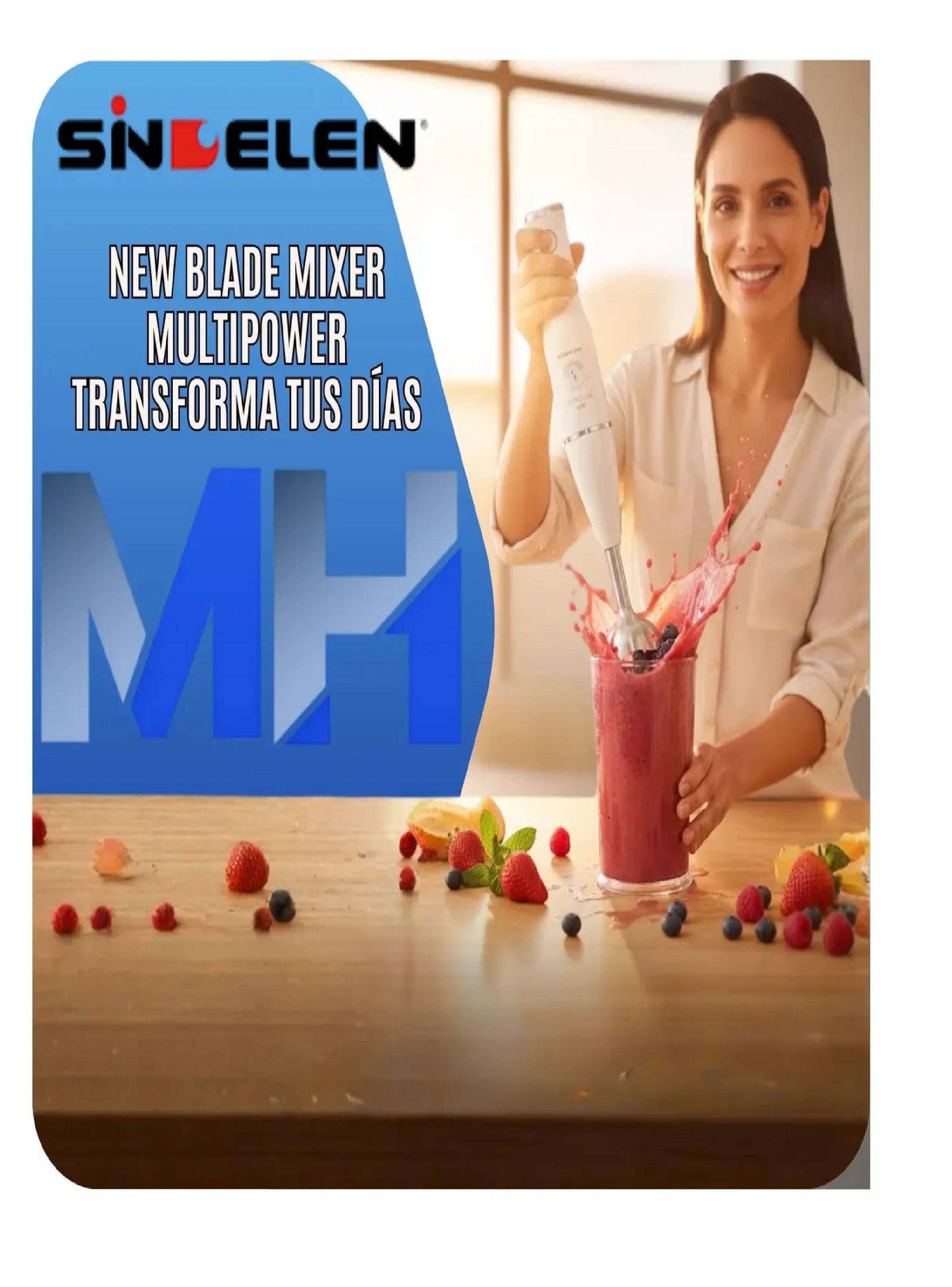 Batidora De Inmersion Sindelen Bm-500bl 450w + Vaso Medidor-4