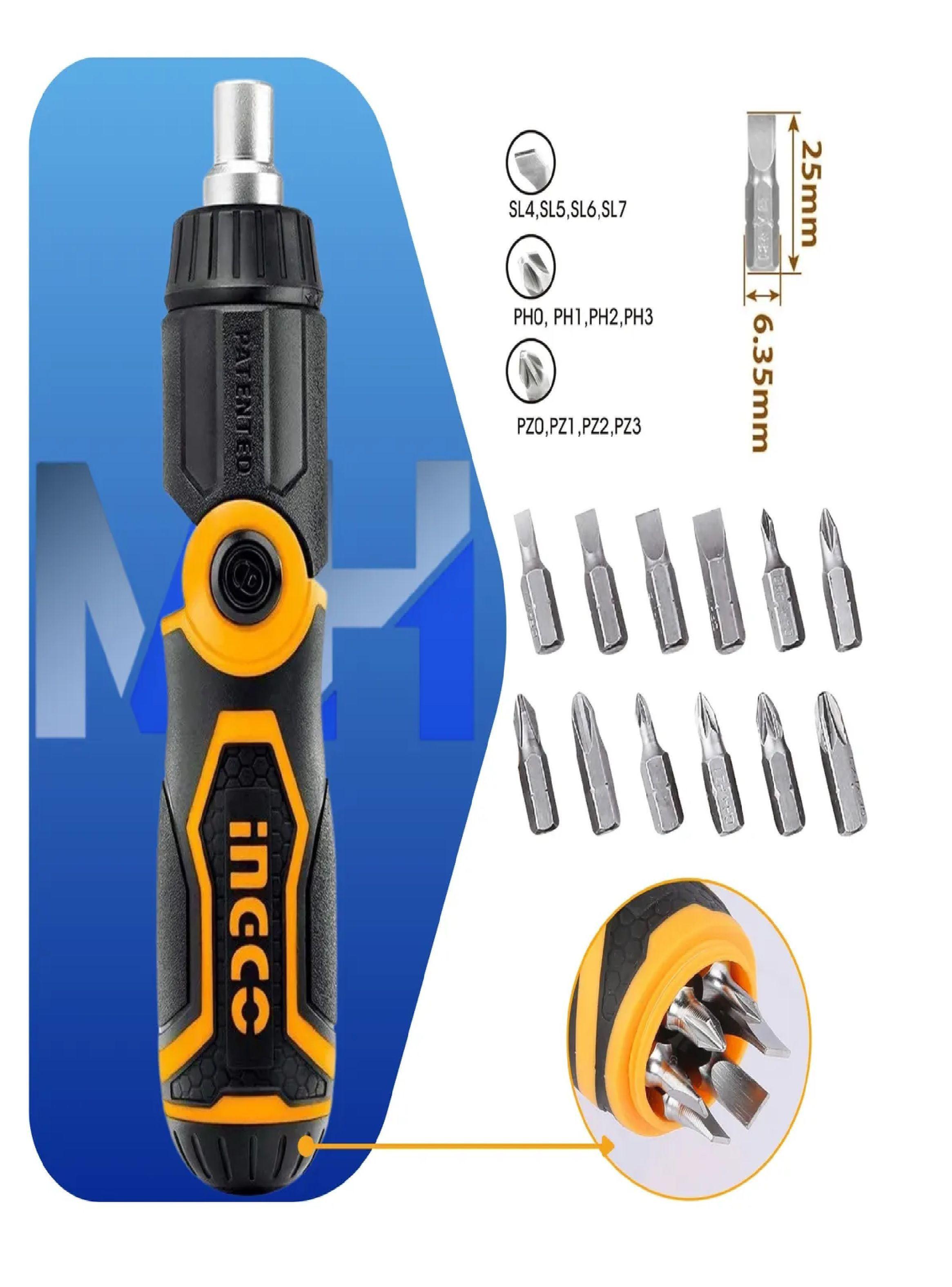 Juego De Destornillador De Ratchet Ingco 13 En 1 Versatilida-3
