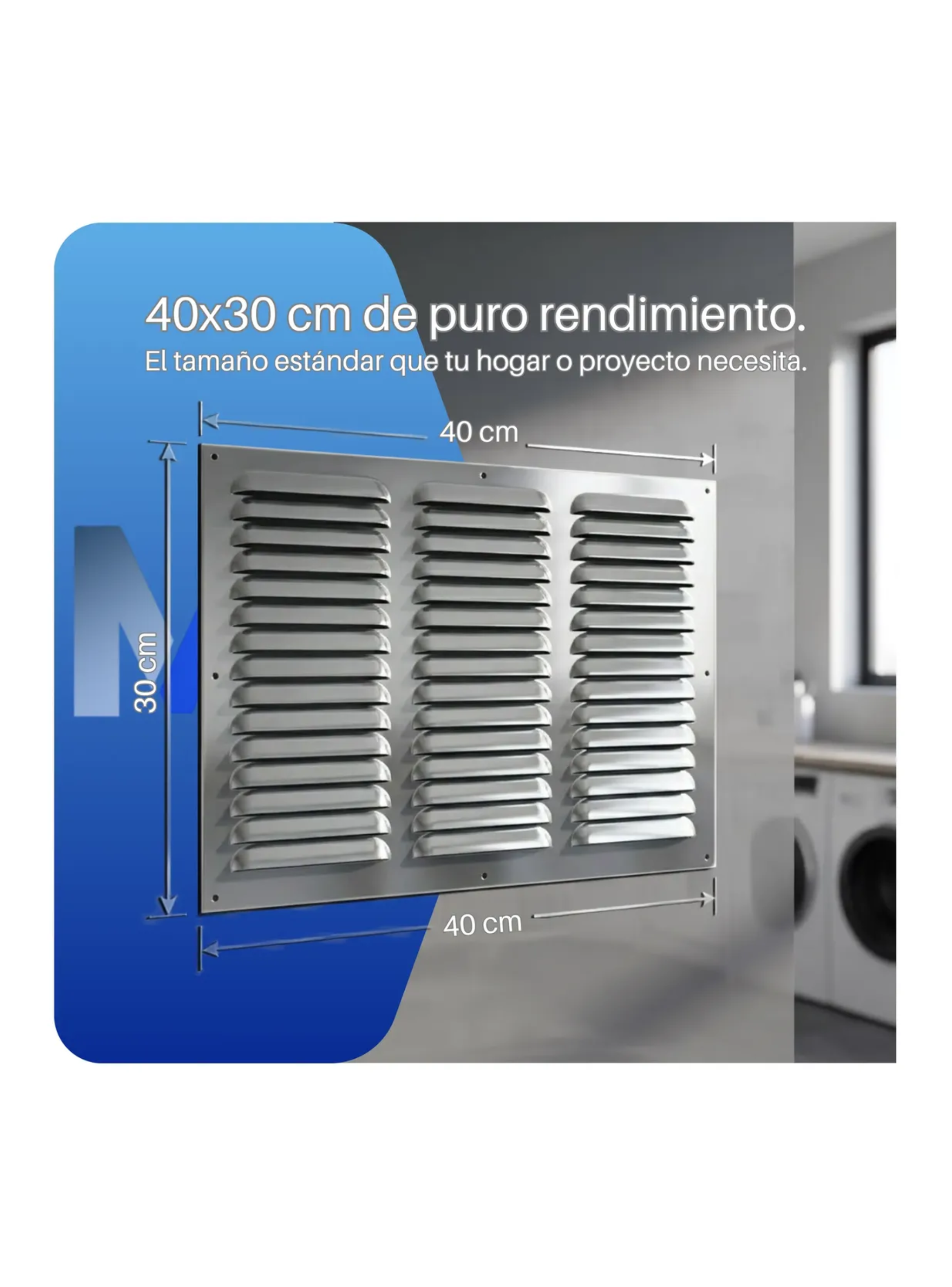 Celosia De Ventilacion Aluminio 40x30 Cm Rejilla Ventilacion-2