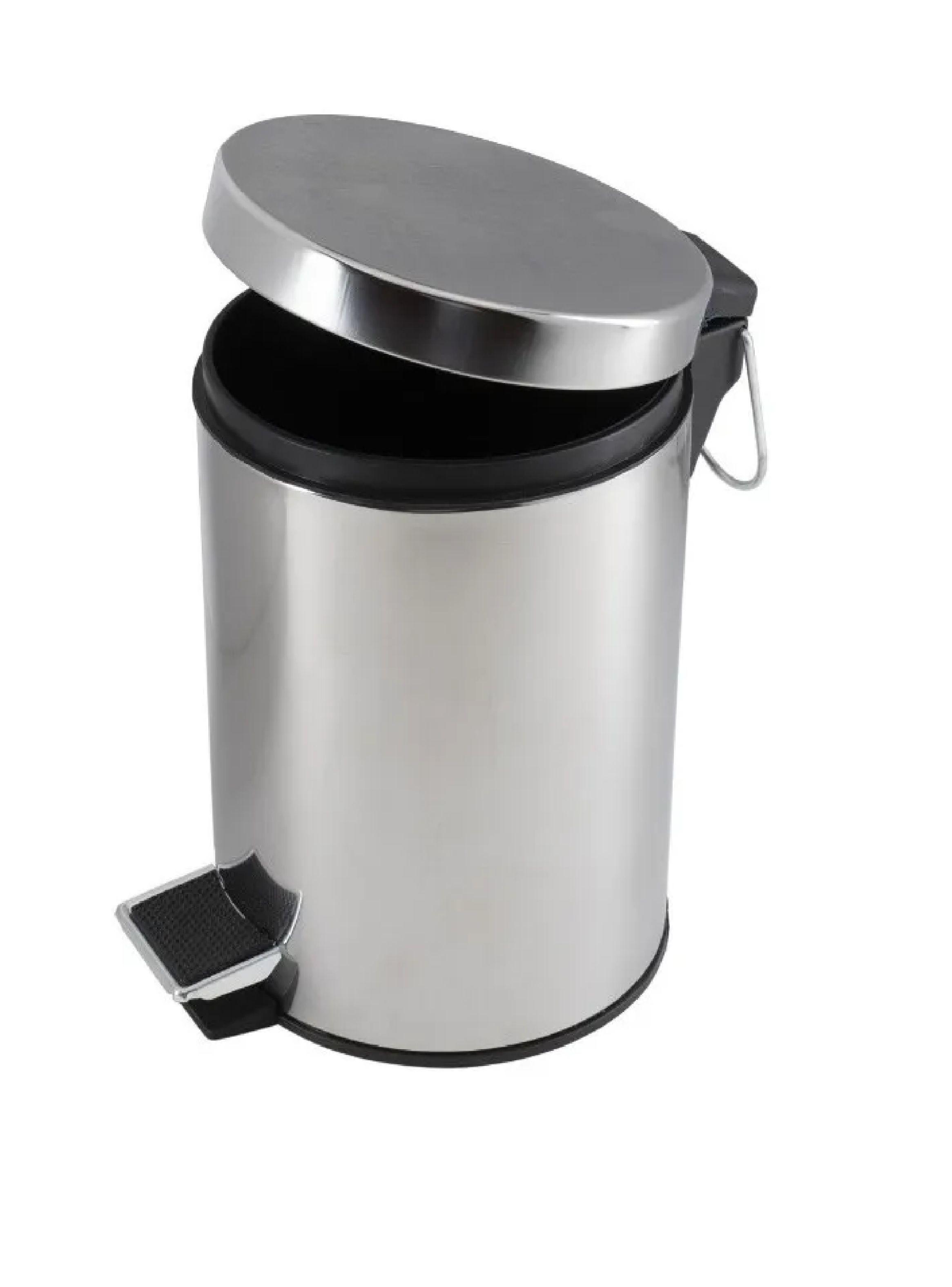 Basurero Papelero Pedal 3 Litros Acero Inoxidable Taumm-4