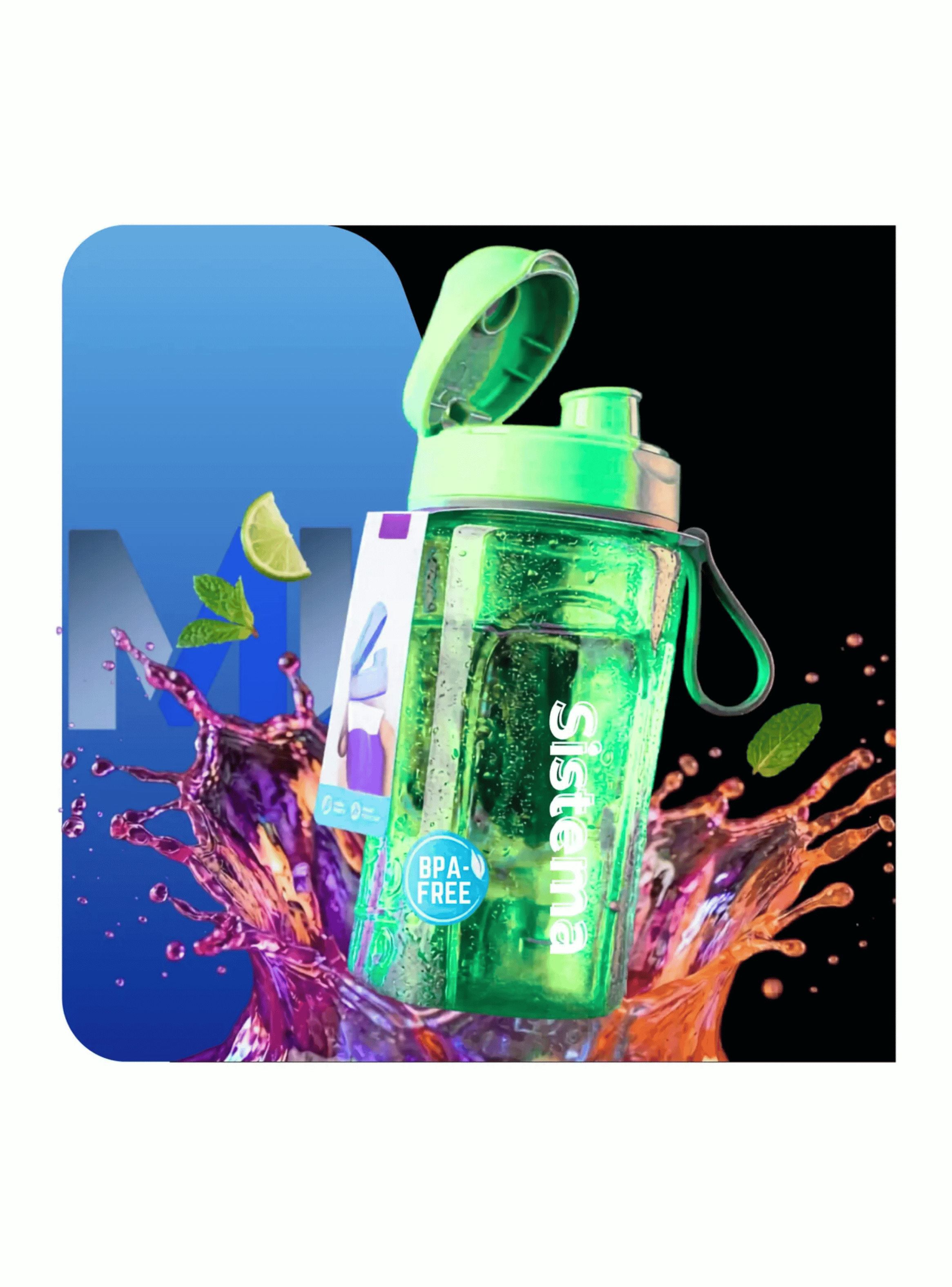 Botella De Agua Sistema Swift 600ml Reutilizable Libre Bpa Verde-4