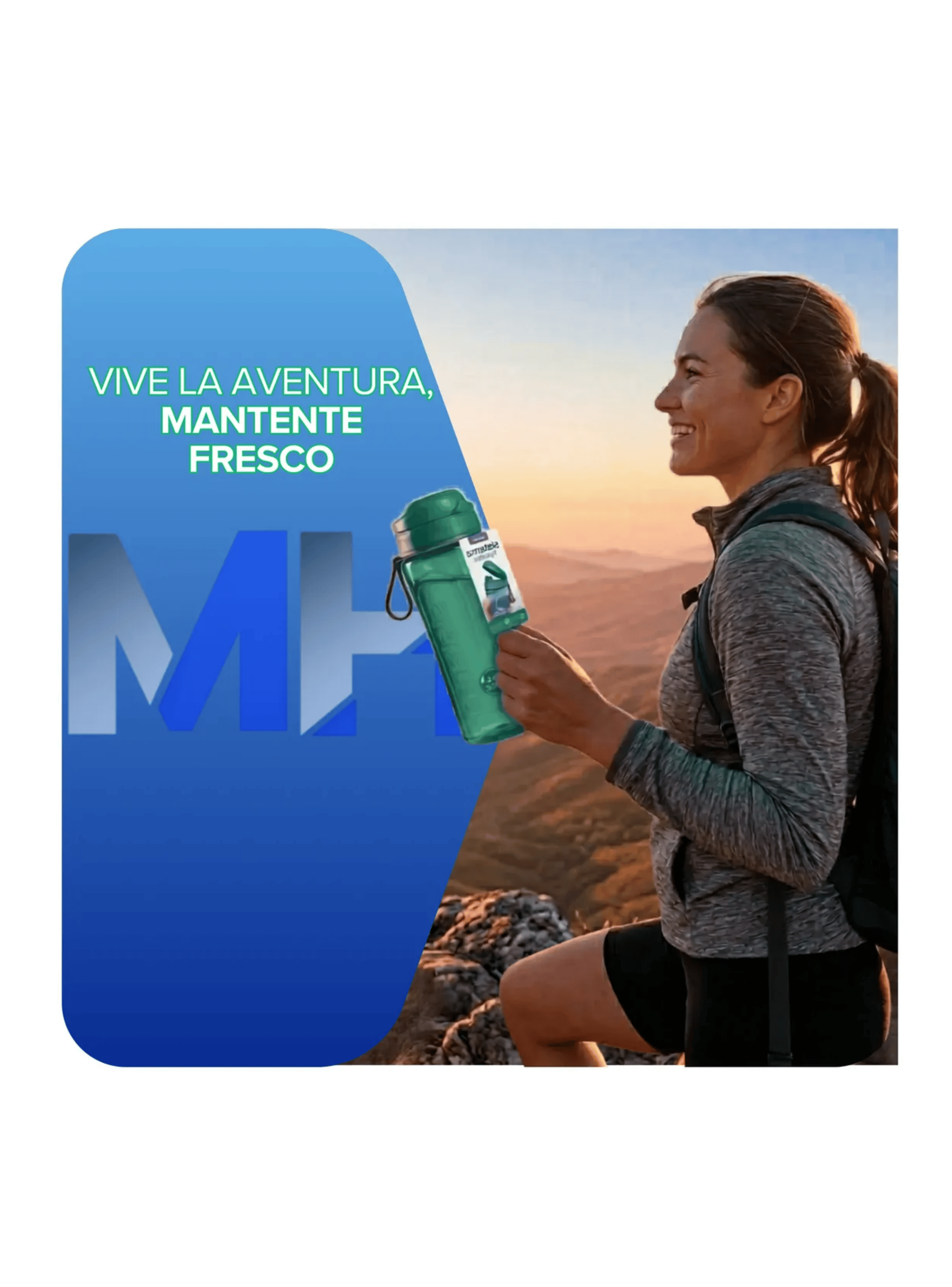 Botella De Agua Sistema Swift 600ml Reutilizable Libre Bpa Verde-5
