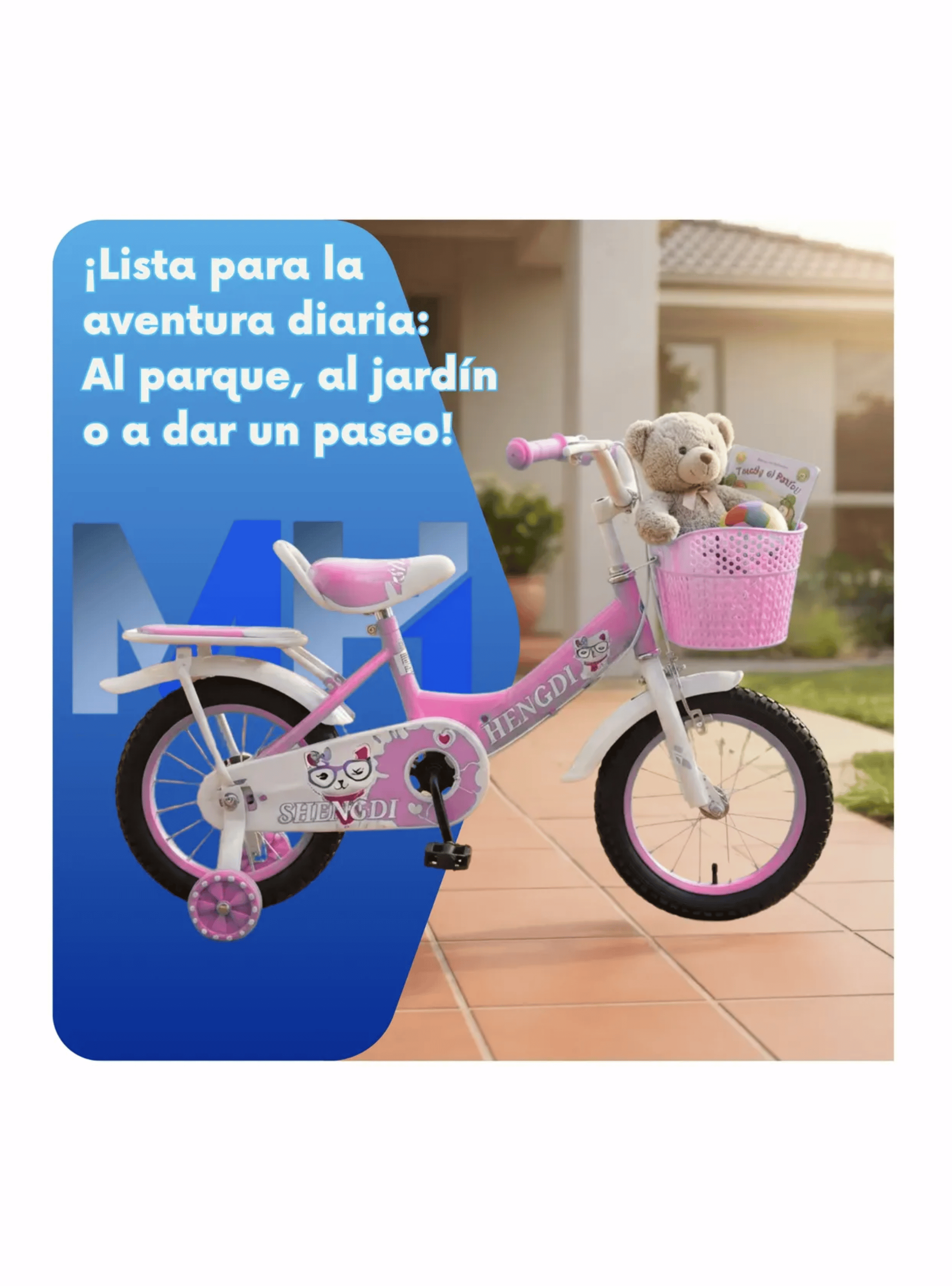 Bicicleta Infantil Con Rueditas Aro 12 Aro 16 Aro 20 Canasto-3