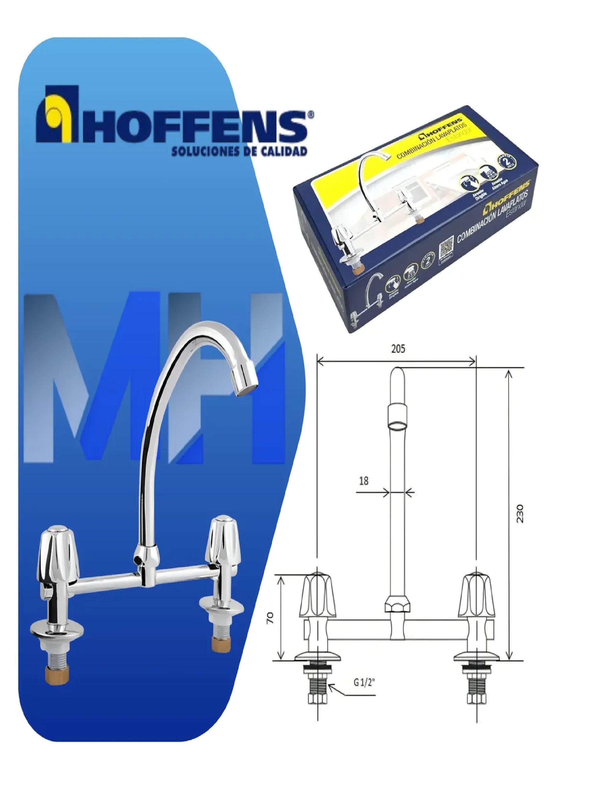 Llave Combinacion Lavaplatos Hoffens Estandar Cromo-3
