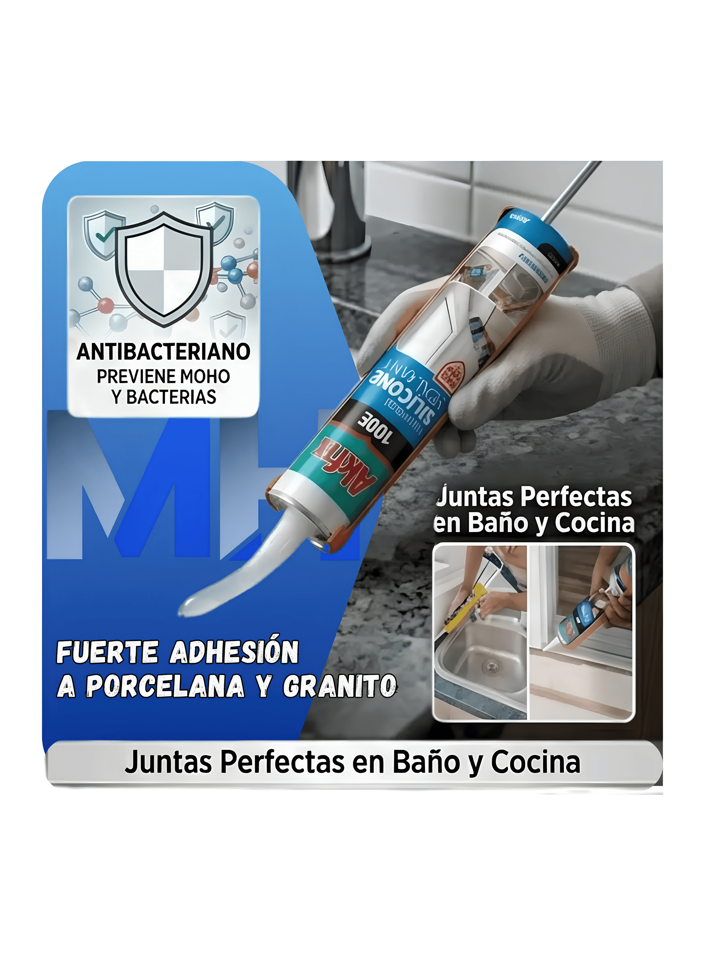 Pack 12 Silicona Universal Antibacteriana Akfix 100e 280ml-4