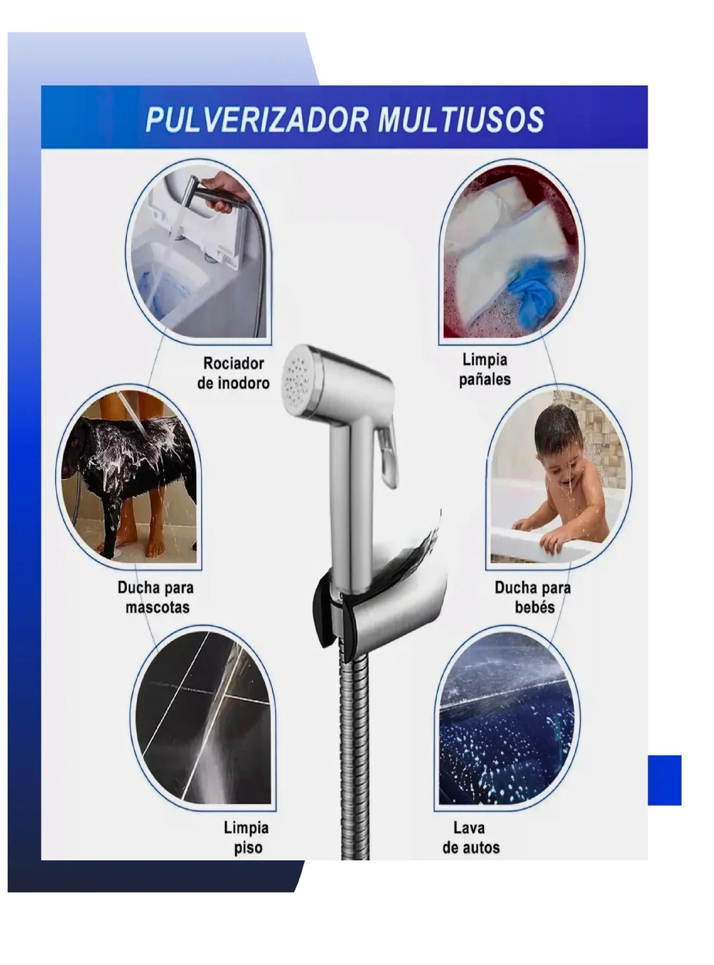 Kit Ducha Bidet Arabe Cromada Acero Inoxidable Llave De Paso-5