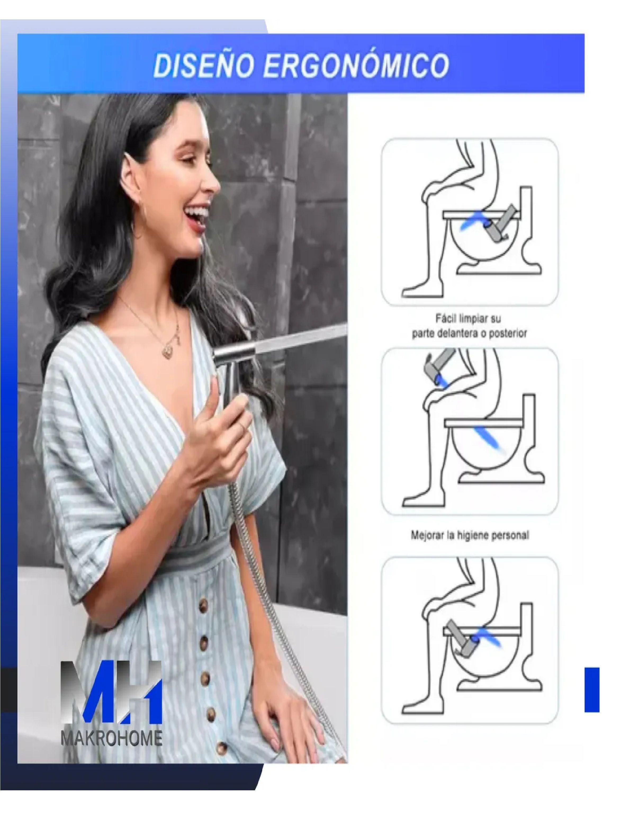 Kit Ducha Bidet Arabe Cromada Acero Inoxidable Llave De Paso-6
