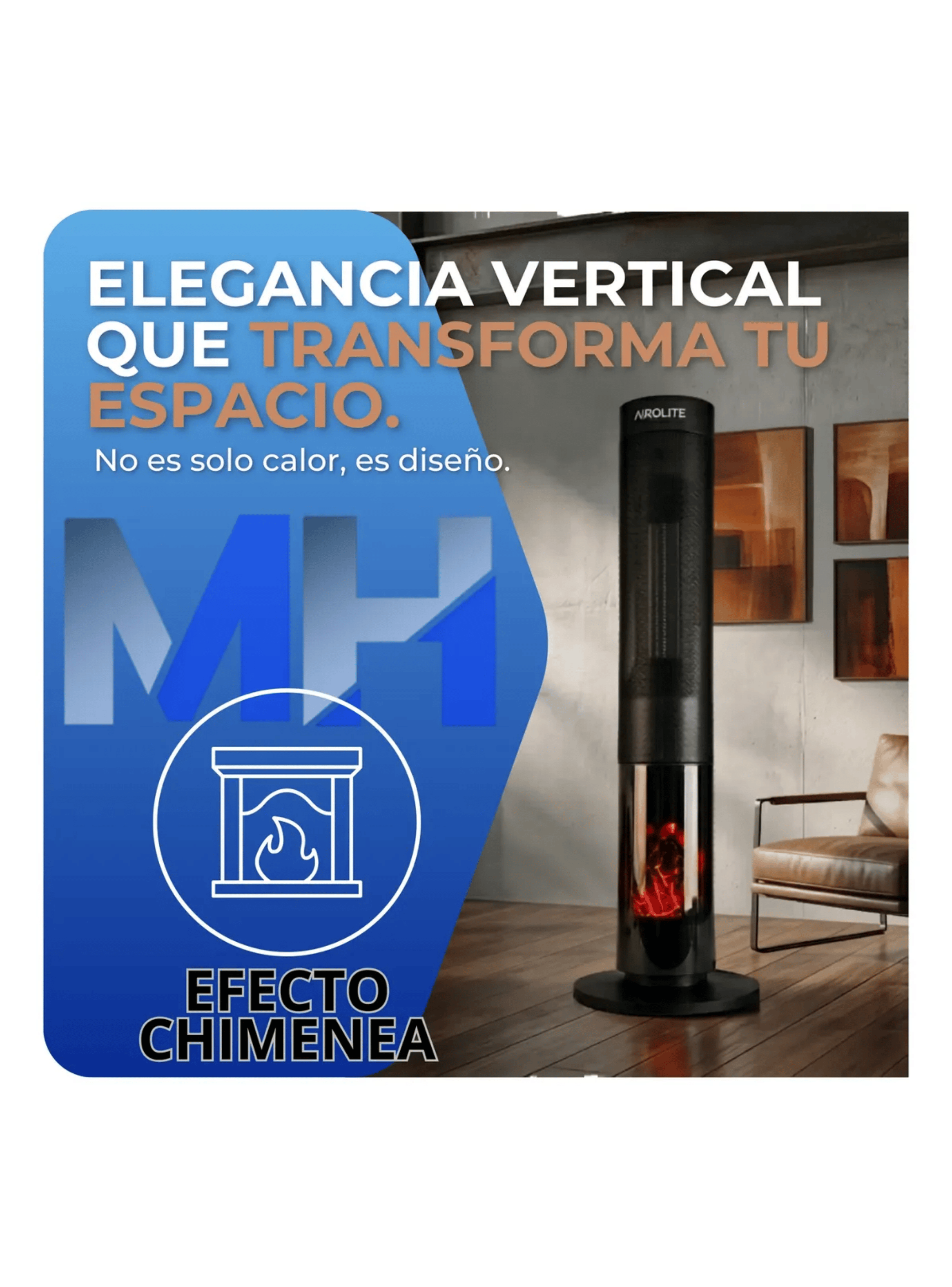 Pack X2 Chimenea Electrica 2000w Estilo Y Calor Ceramico-3
