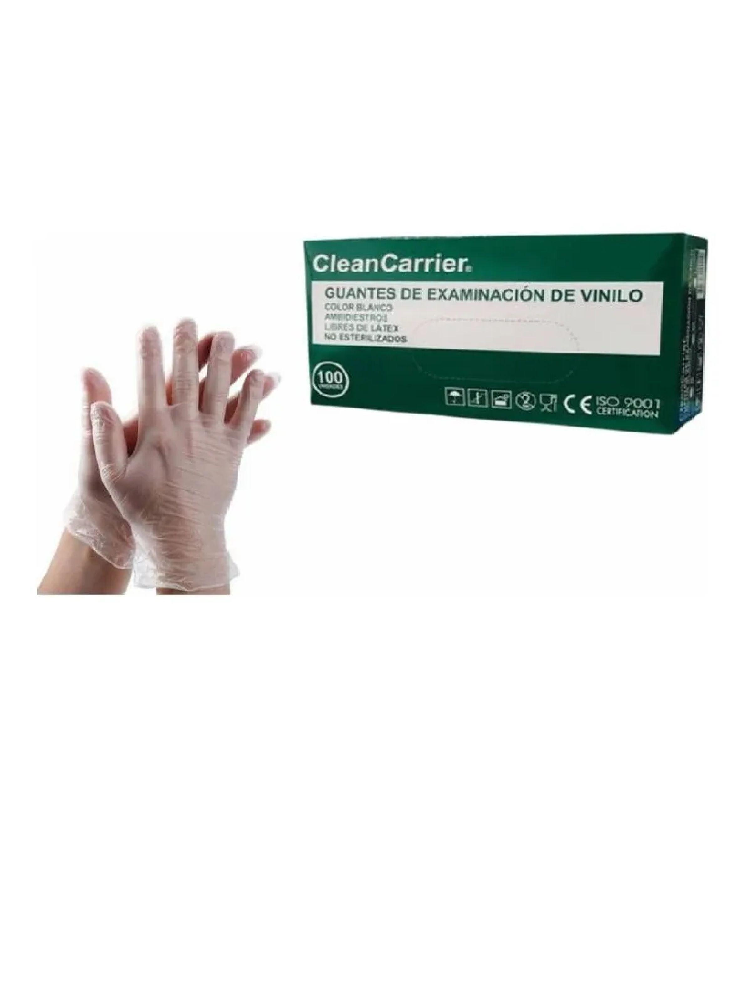 Guantes Vinilo Transparente Cleancarrier Talla S Pack X1000-2