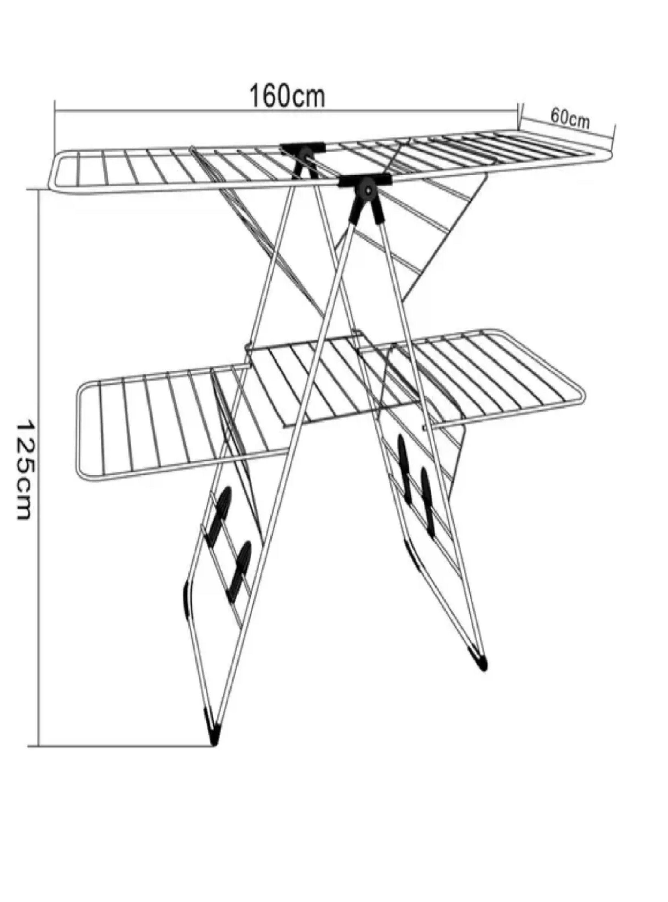 Tendedero Gigante Plegable Con Colgador Zapatos Acero 160cm-1