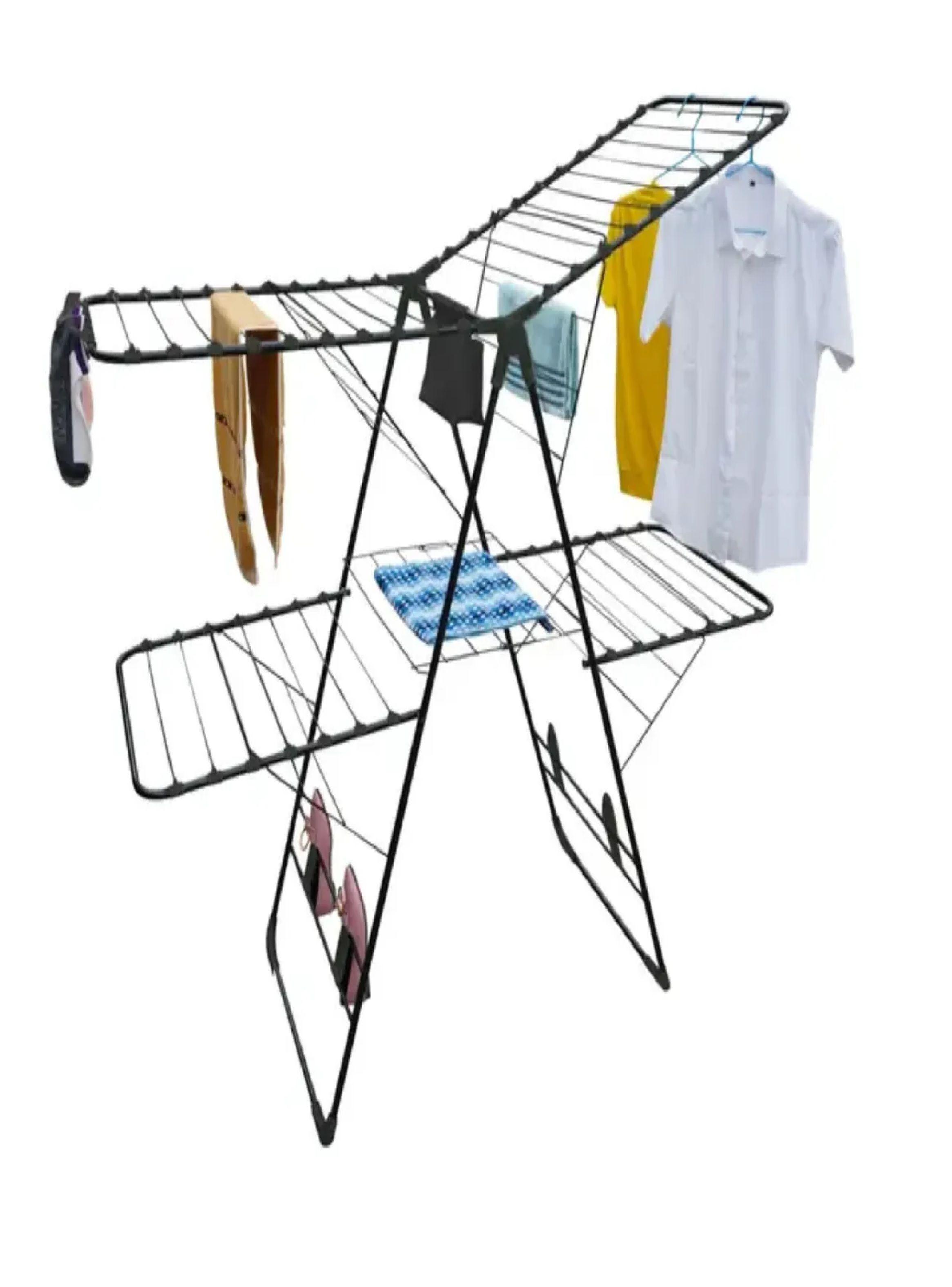Tendedero Gigante Plegable Con Colgador Zapatos Acero 160cm-2