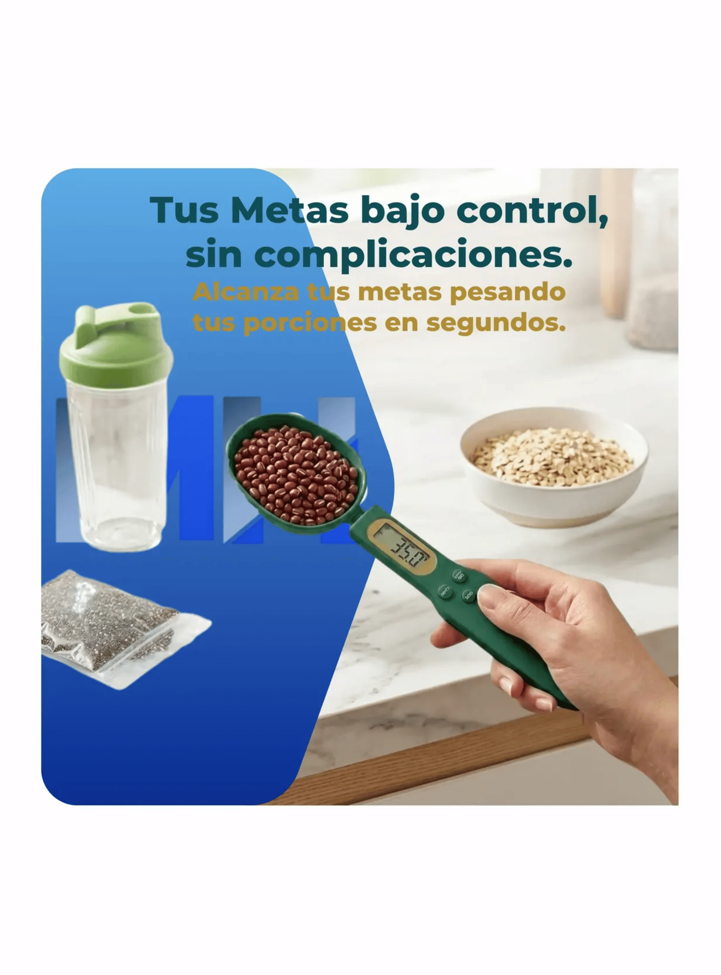 Cuchara Medidora Digital Bascula Balanza Precision 500g Verde Oscuro-2