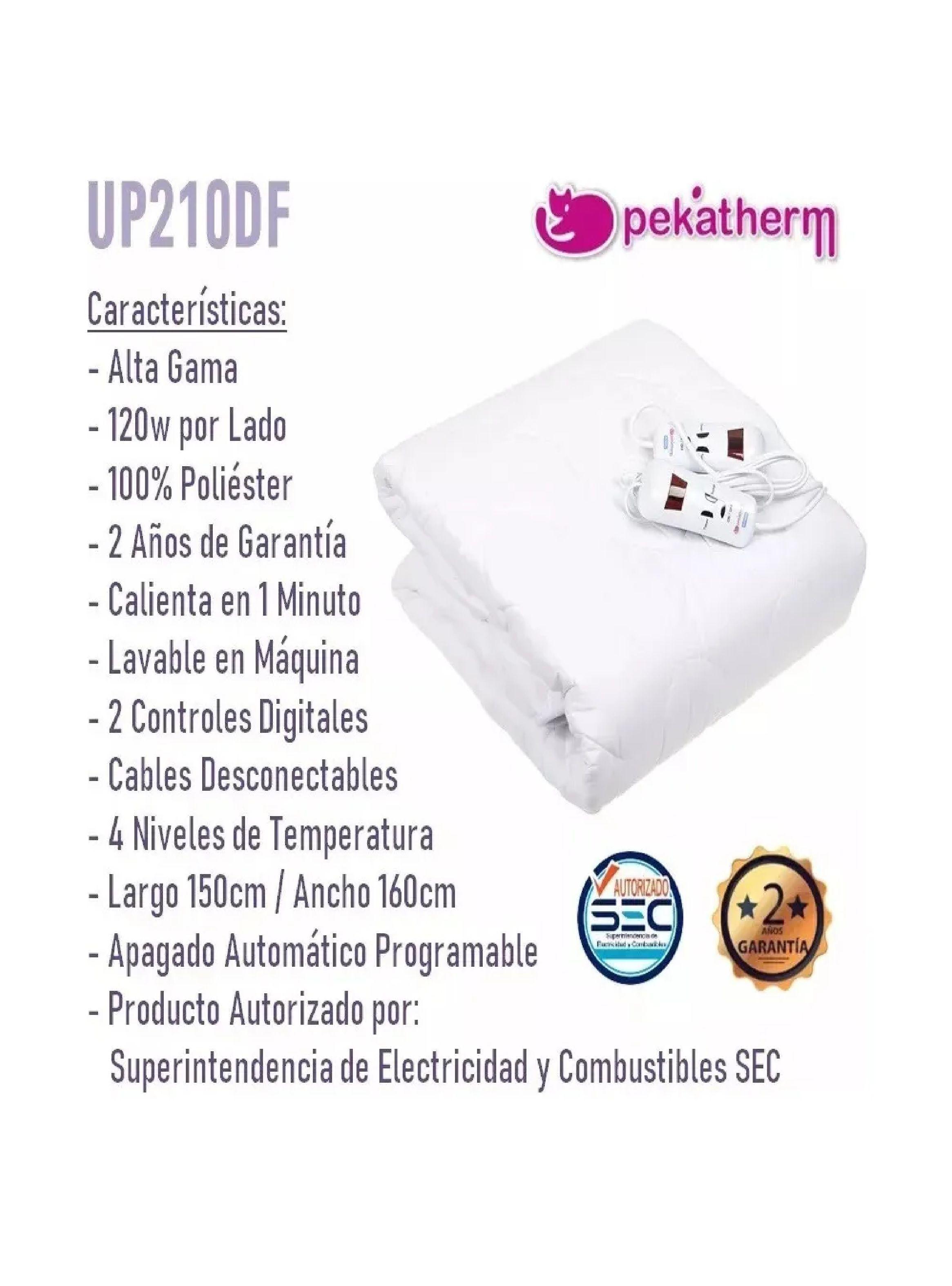 Calientacama 2 Plazas Pekatherm Doble Alta Gama Lavable-4