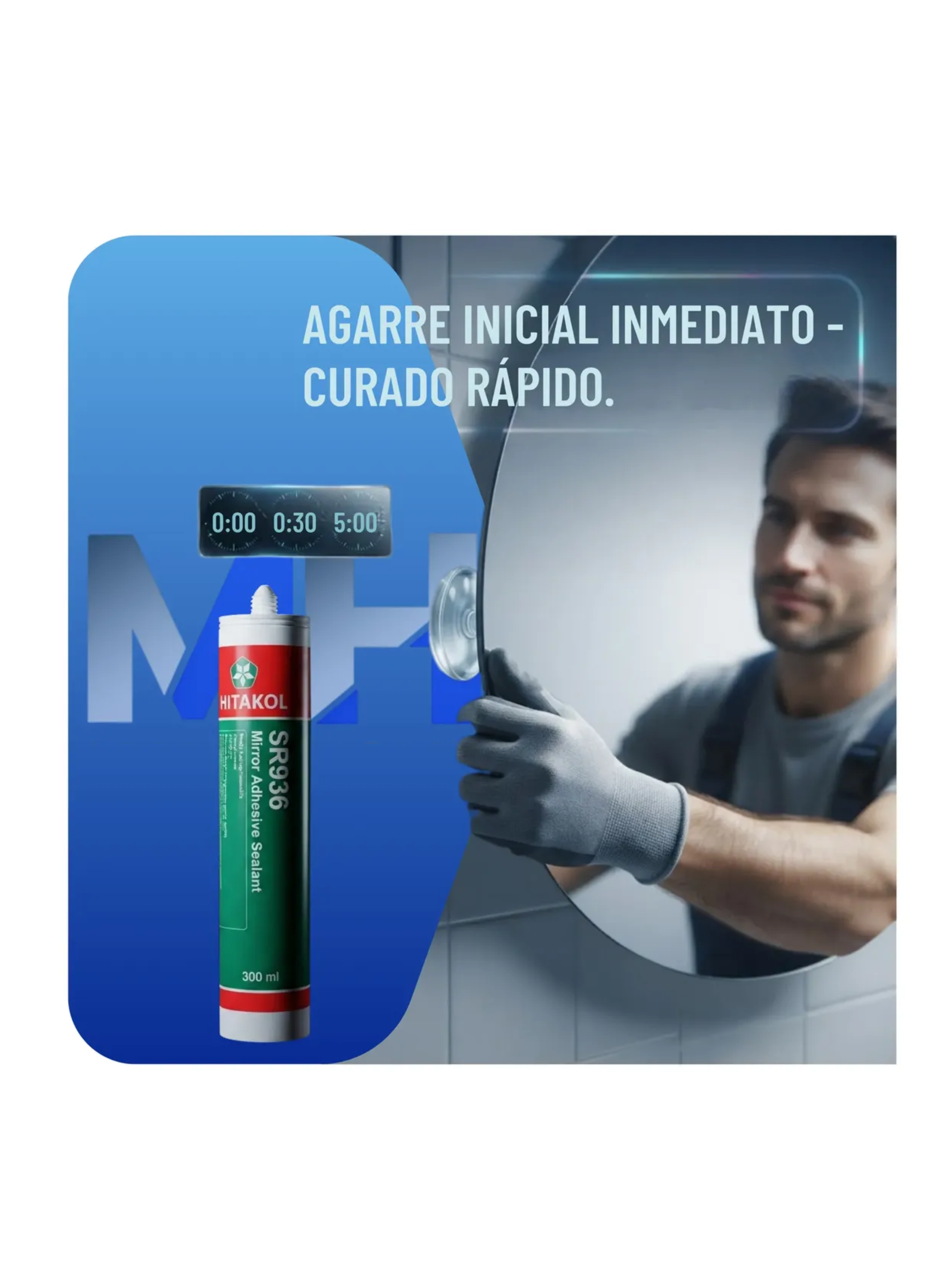 Silicona Pega Espejos Hitakol Sr936 Pack X12 300ml Adhesivo-3